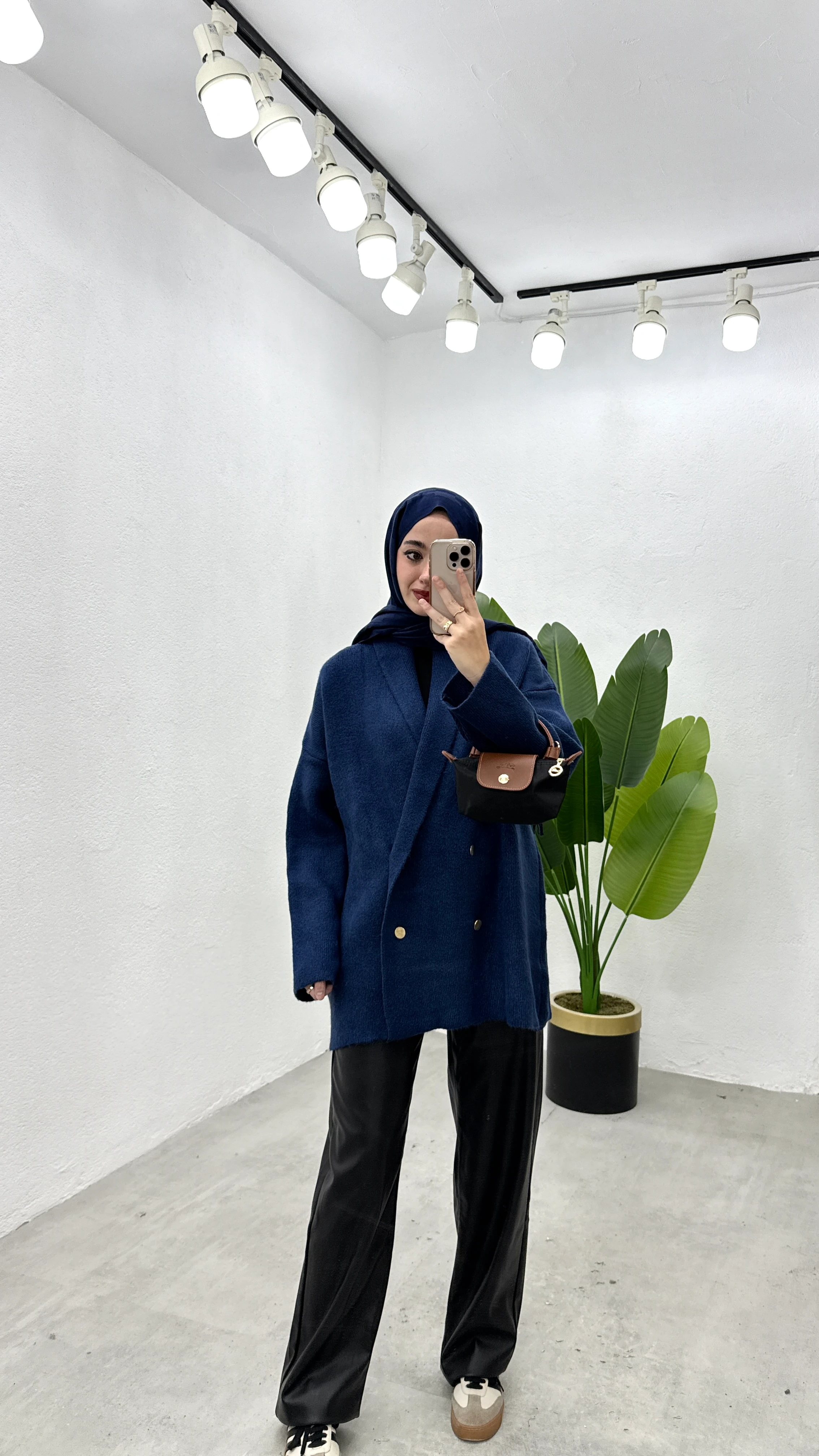 Düğmeli Ceket Hırka - Mavi