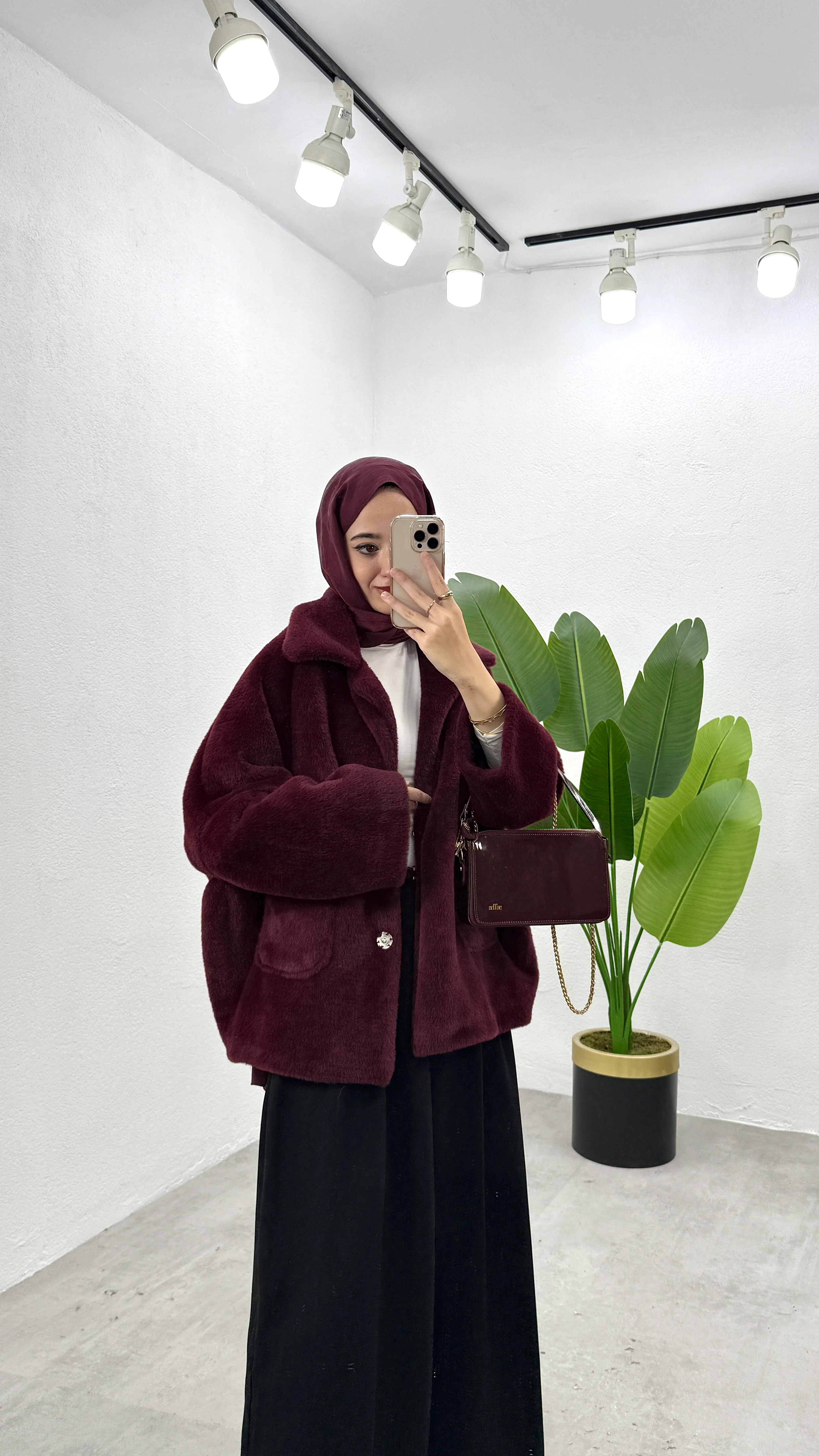 Roma Premium Kürk - Bordo