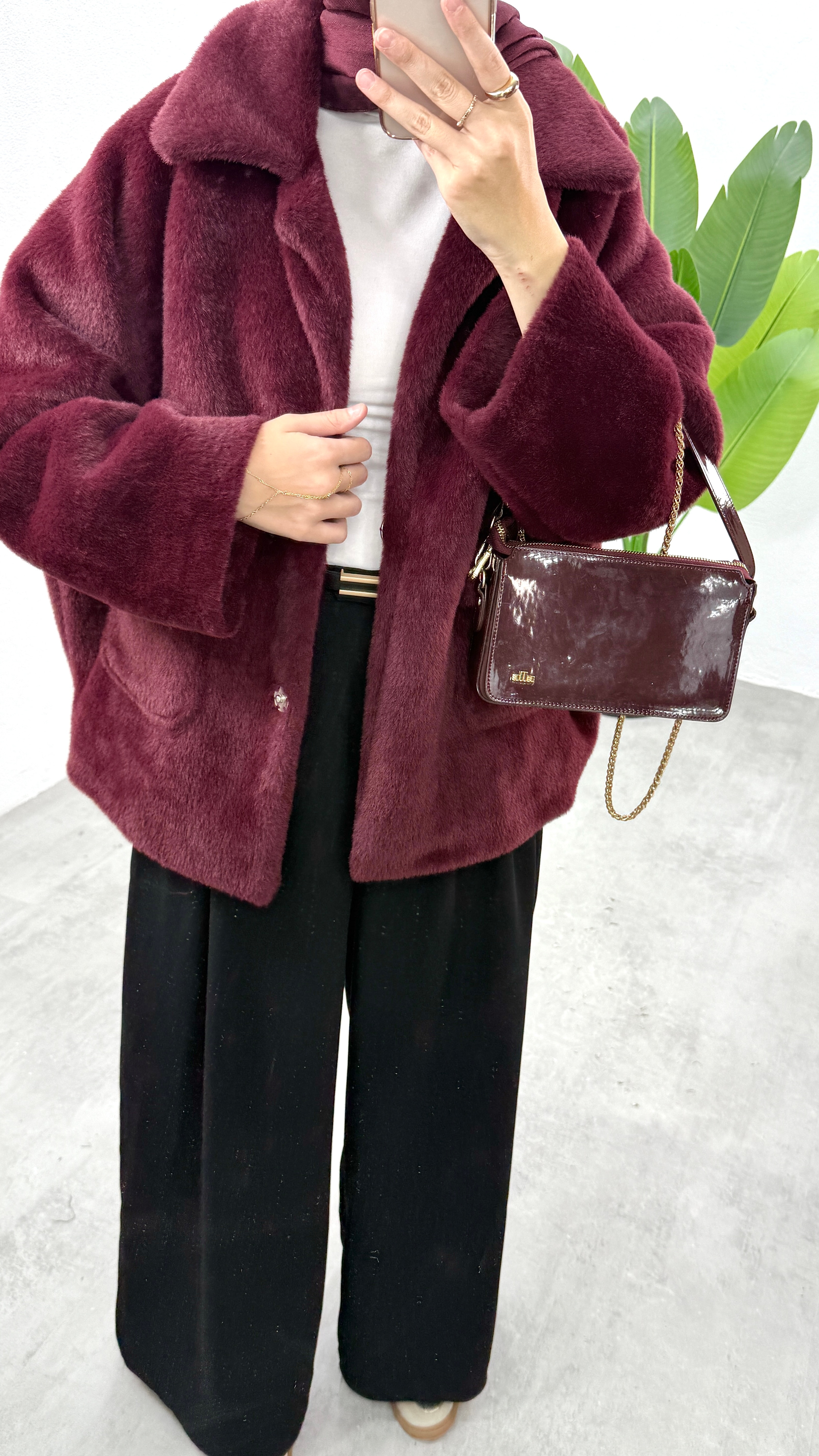 Roma Premium Kürk - Bordo