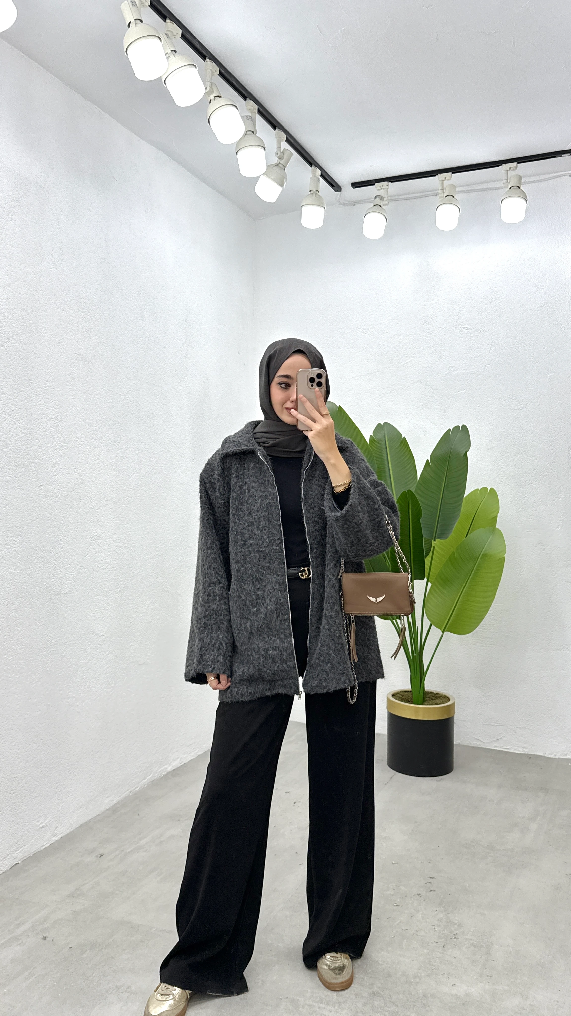 Kai Fermuarlı Ceket - Antrasit