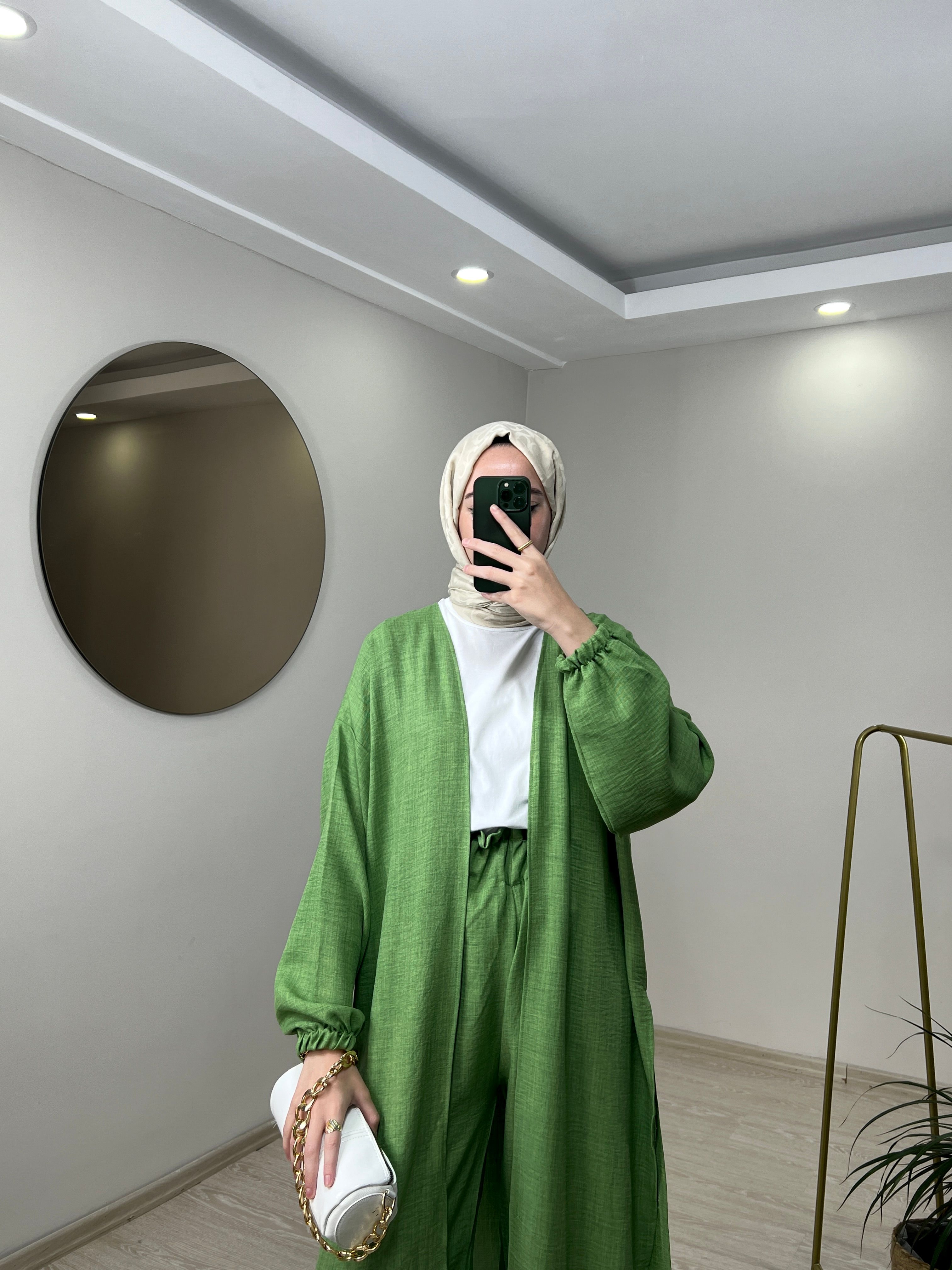 Bağlamalı Kimono Takım - Yeşil