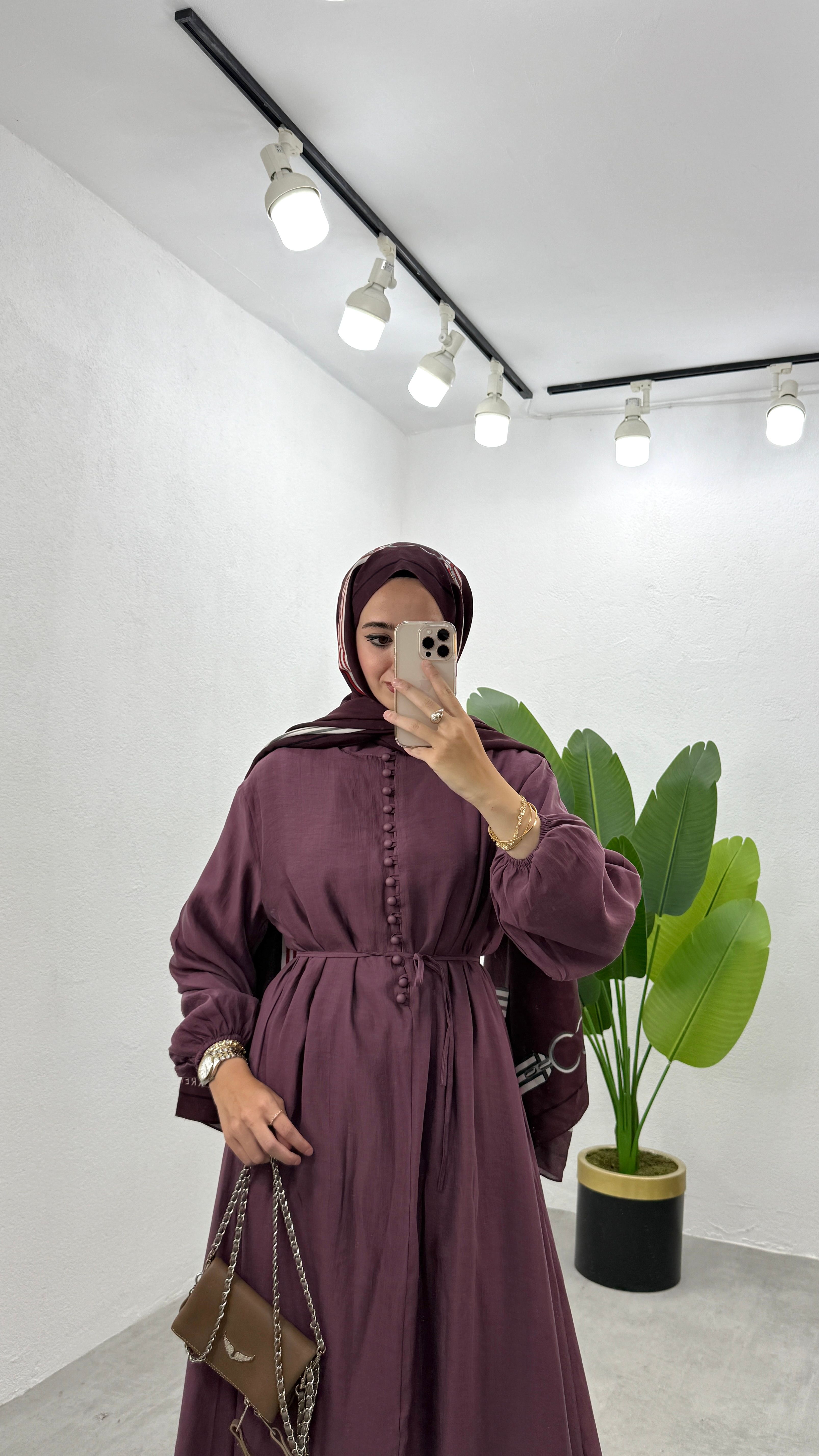 Rüya Astarlı Elbise - Mürdüm