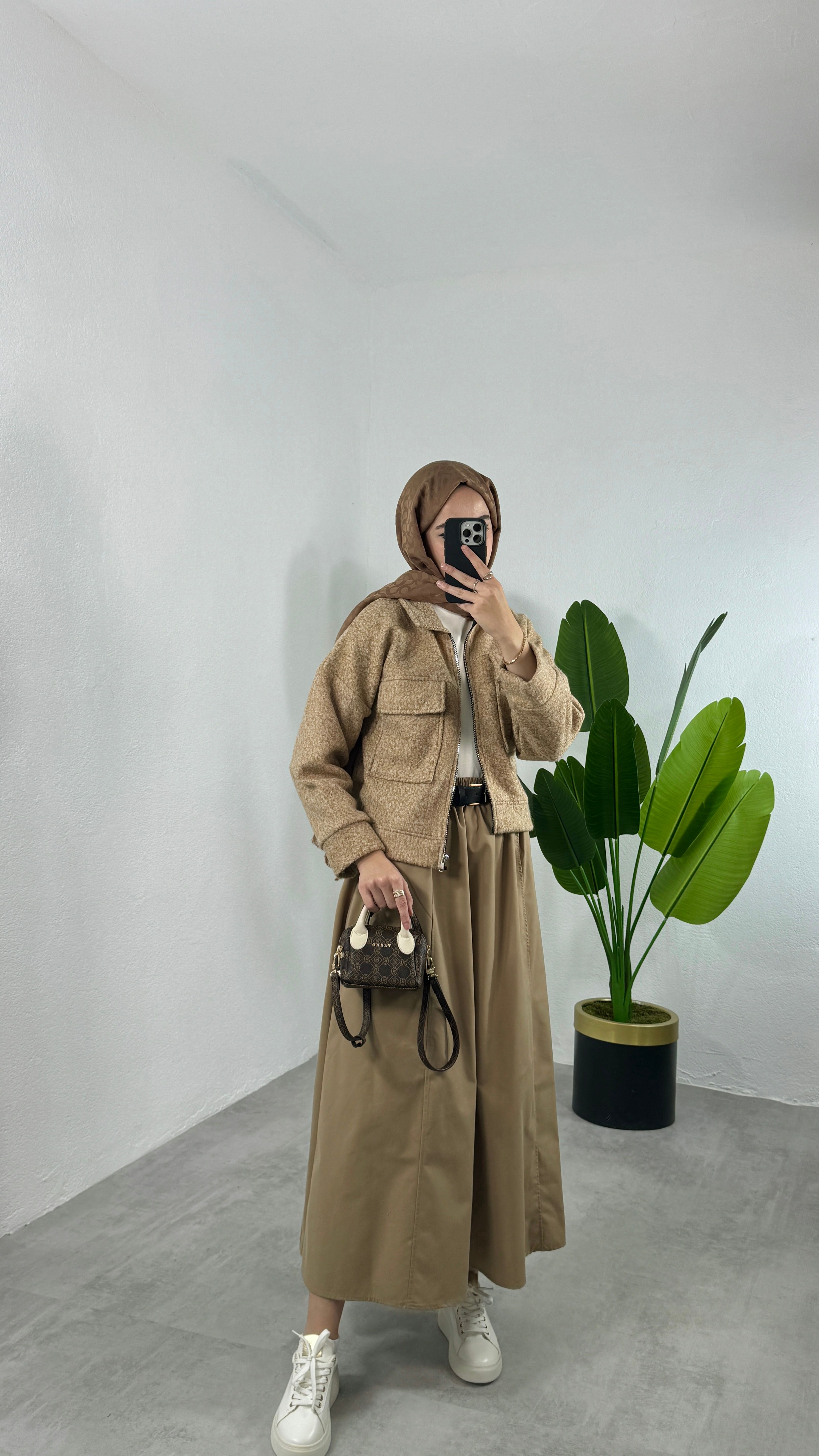 Buklet Ceket - Camel
