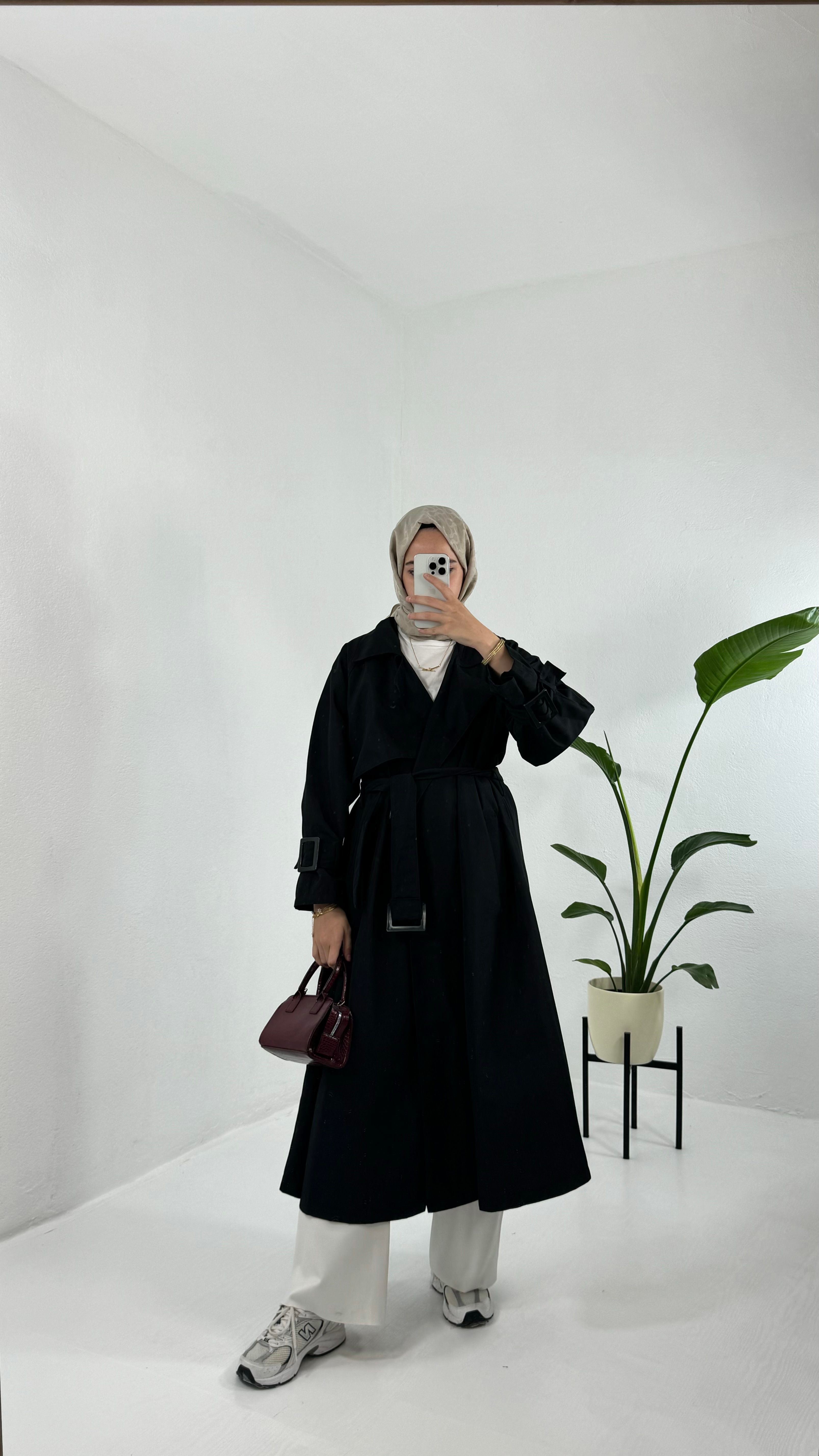 Oversize Trençkot - Siyah