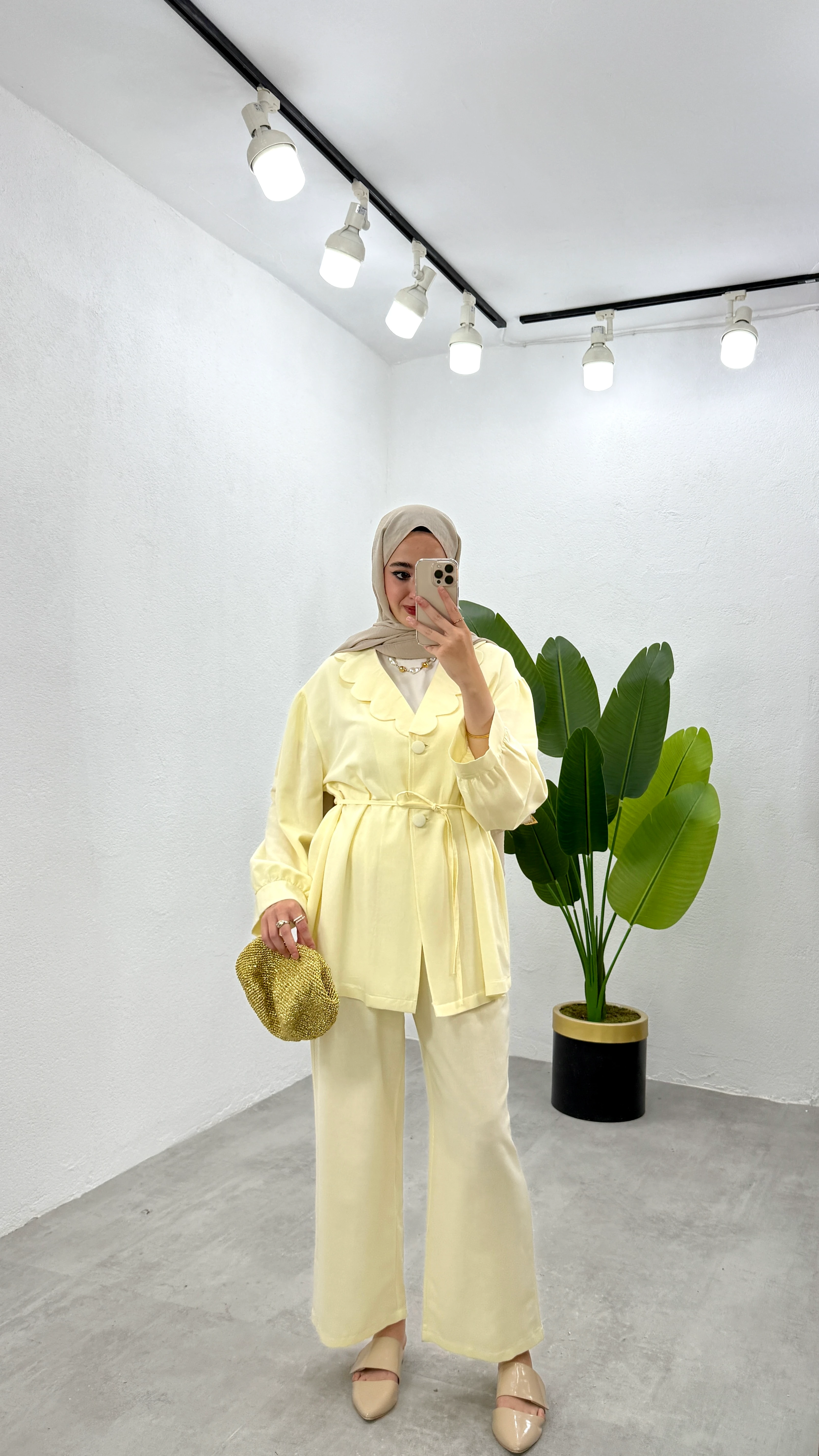 Daisy Keten Takım - Sarı