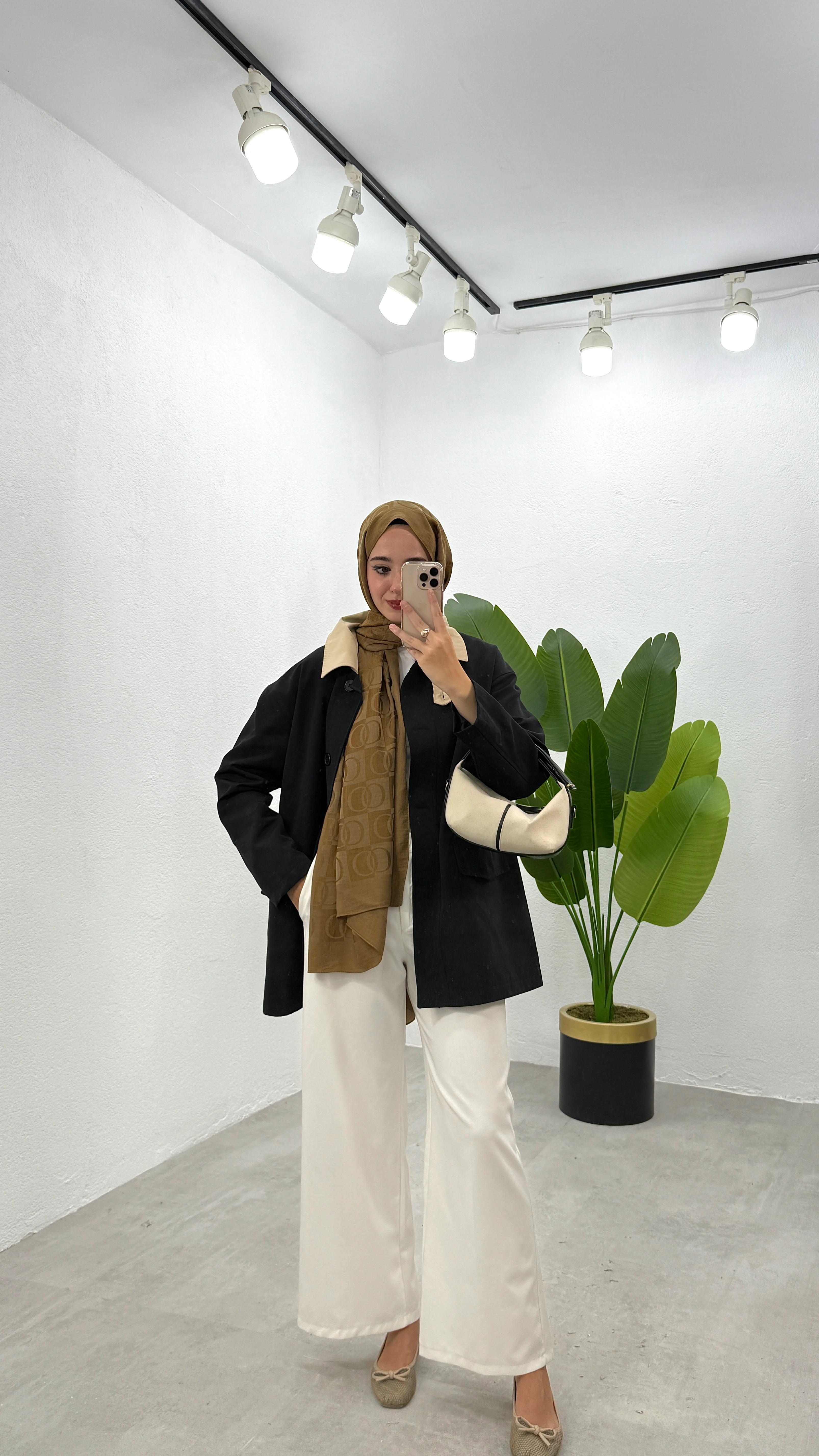 Çift Renk Trençkot - Siyah