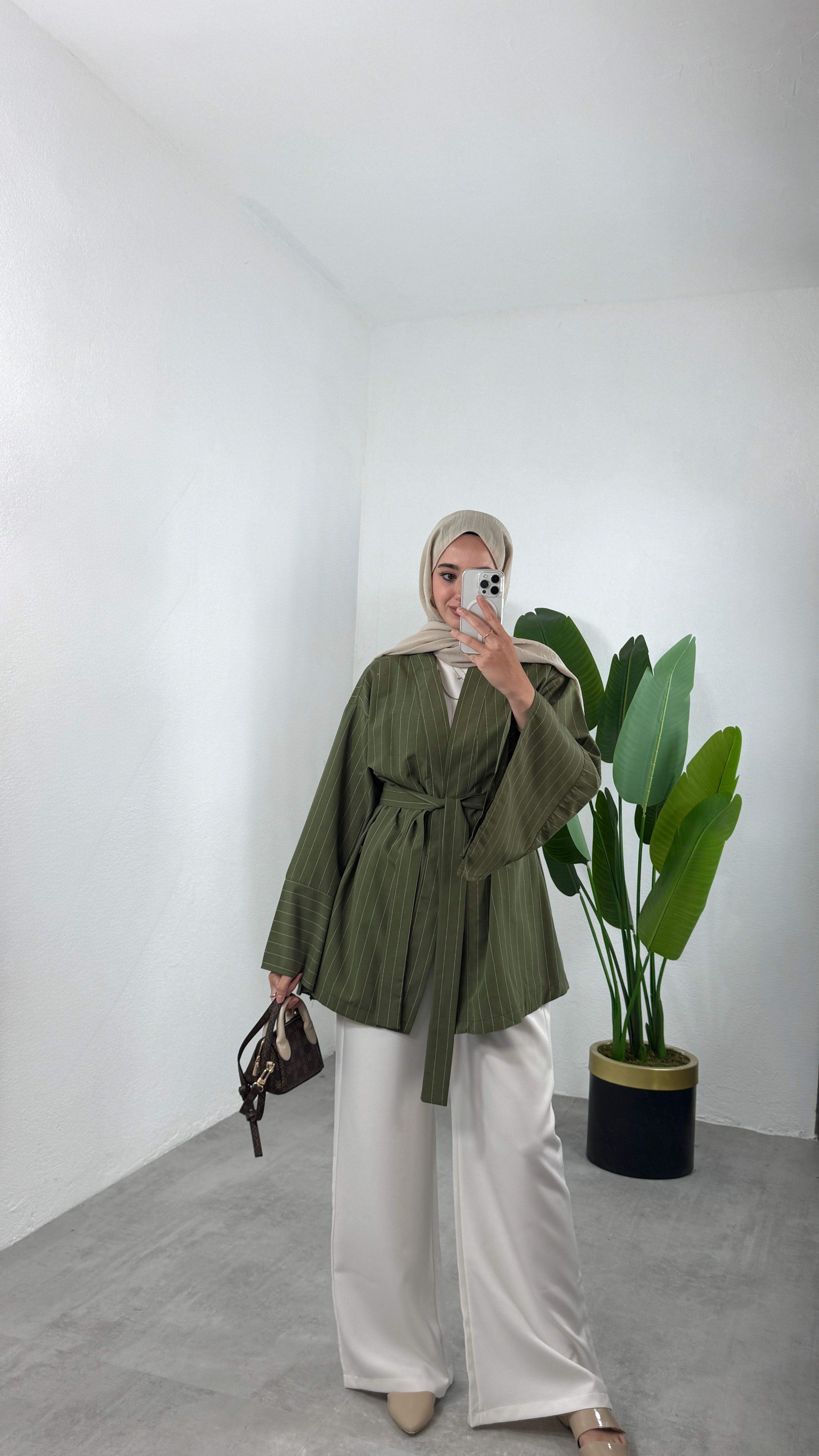 Çizgili Kimono Takım
