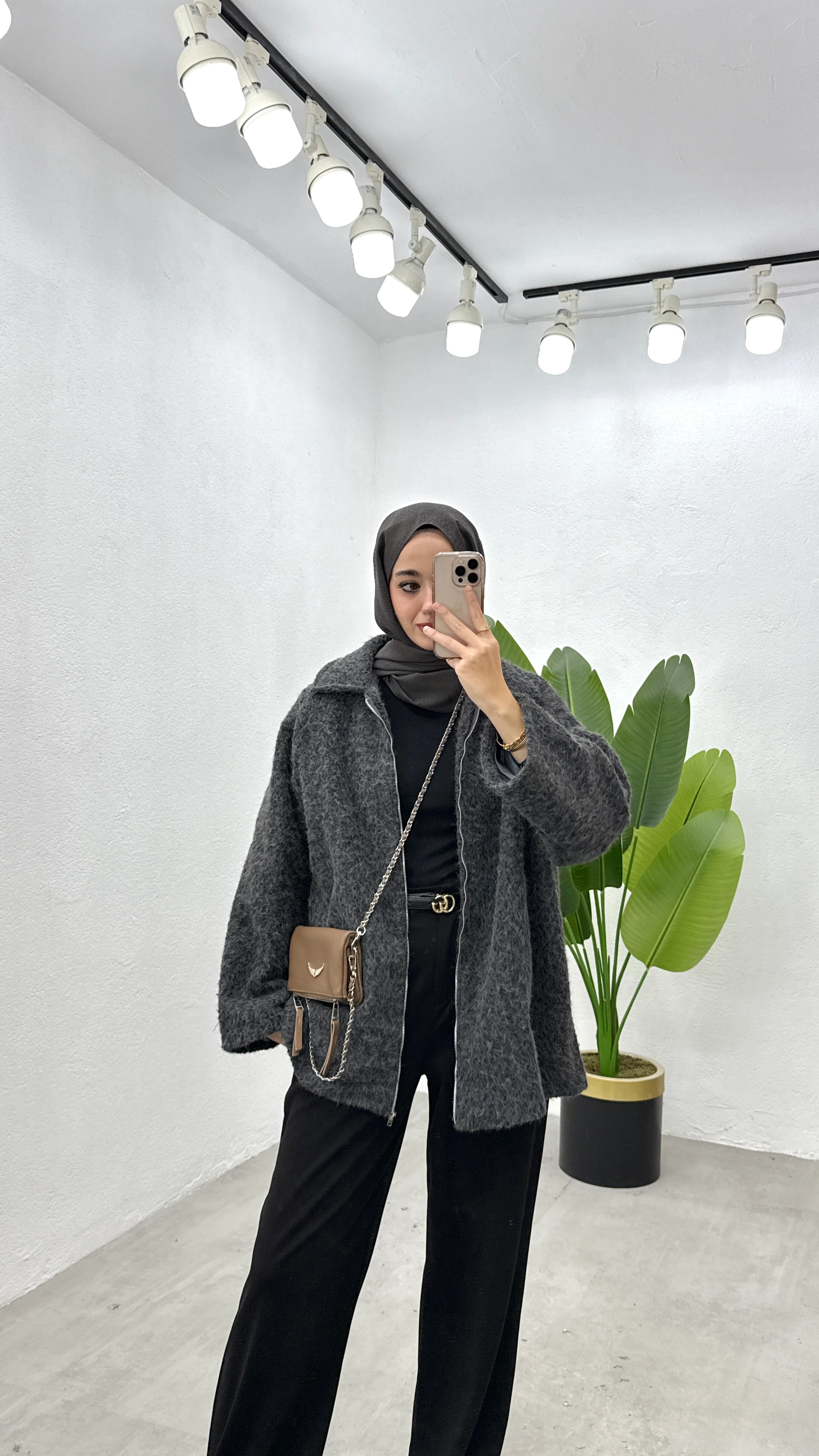 Kai Fermuarlı Ceket - Antrasit