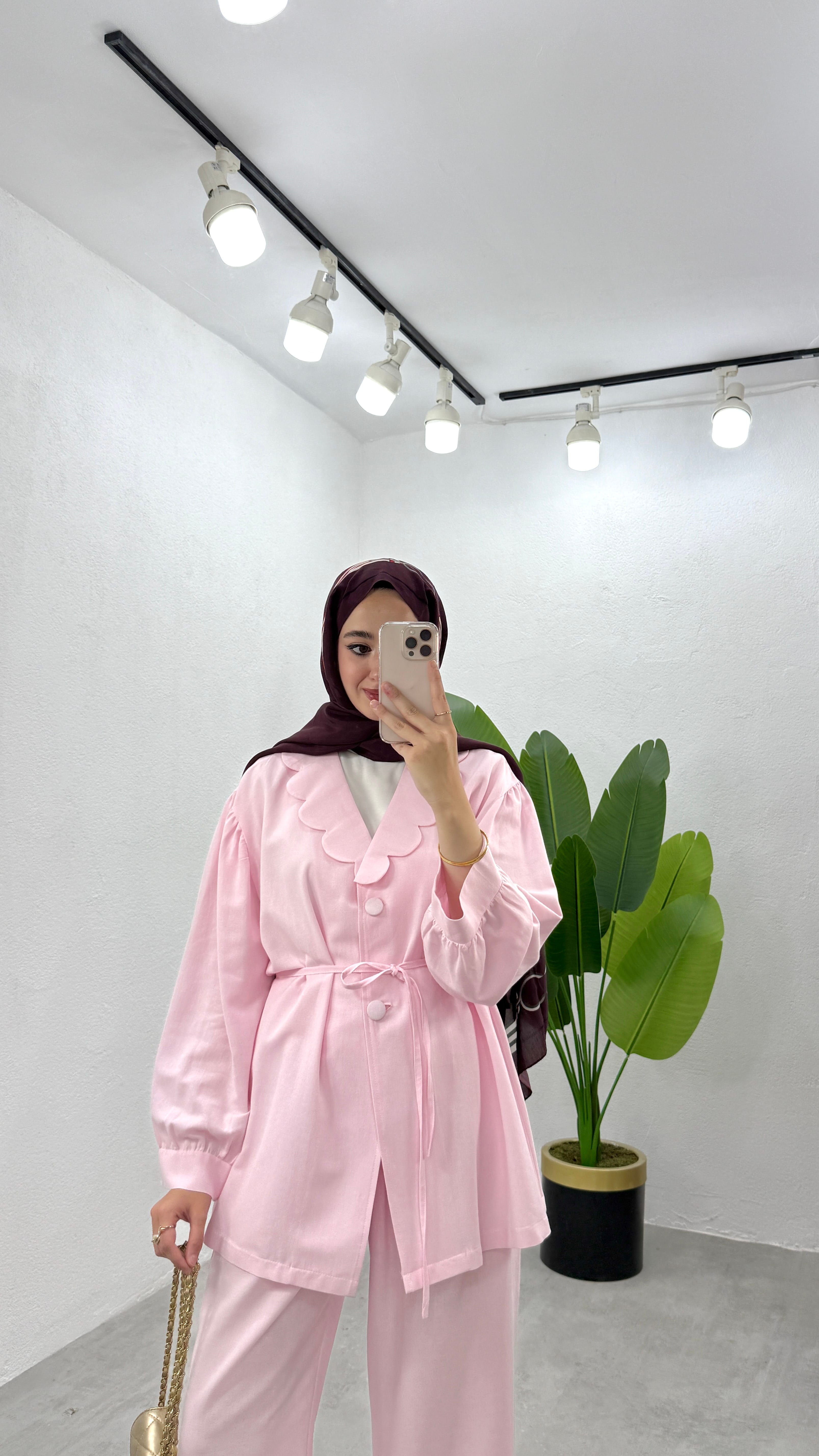 Daisy Keten Takım - Pembe