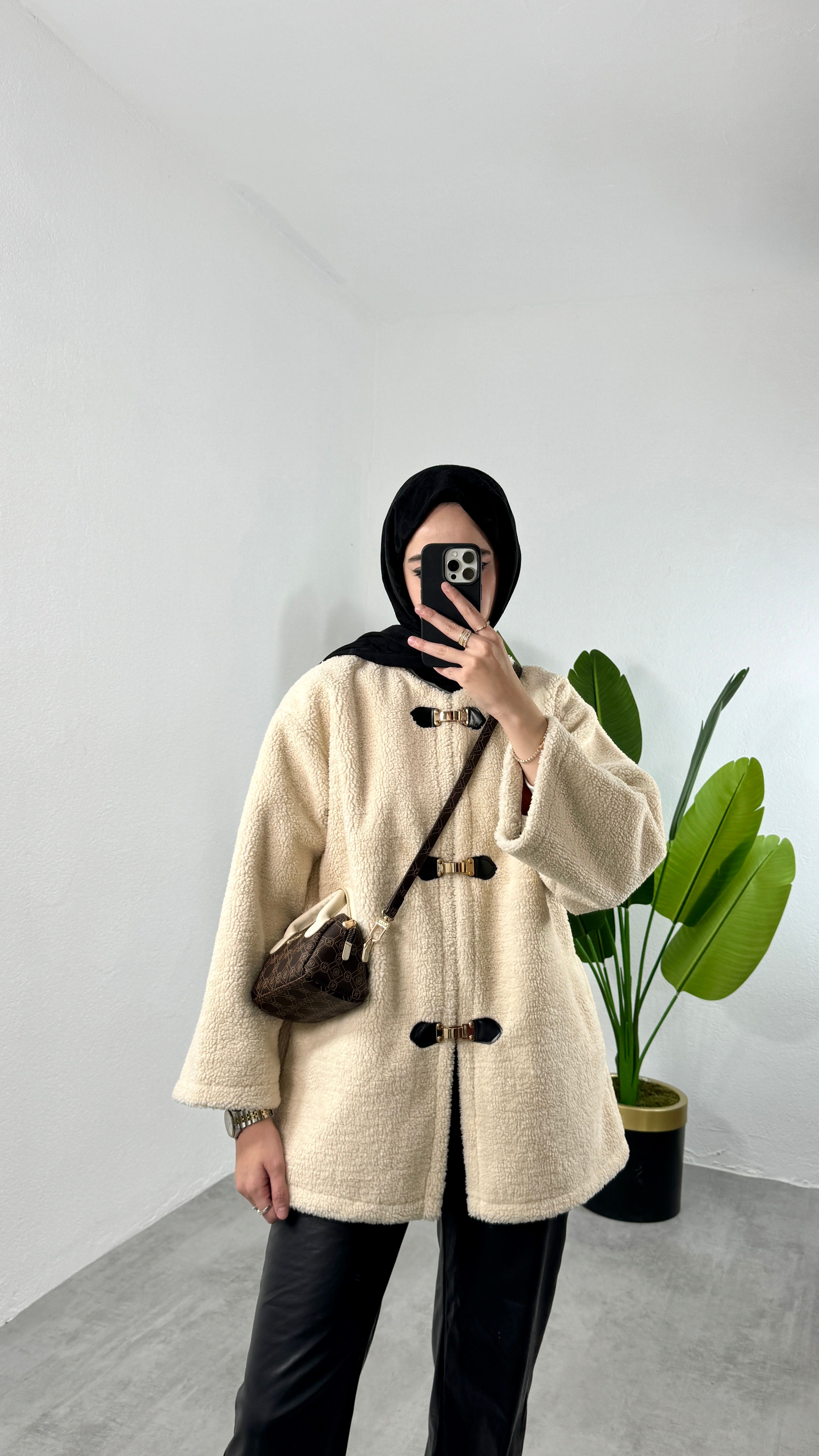 Peluş Mont - Bej