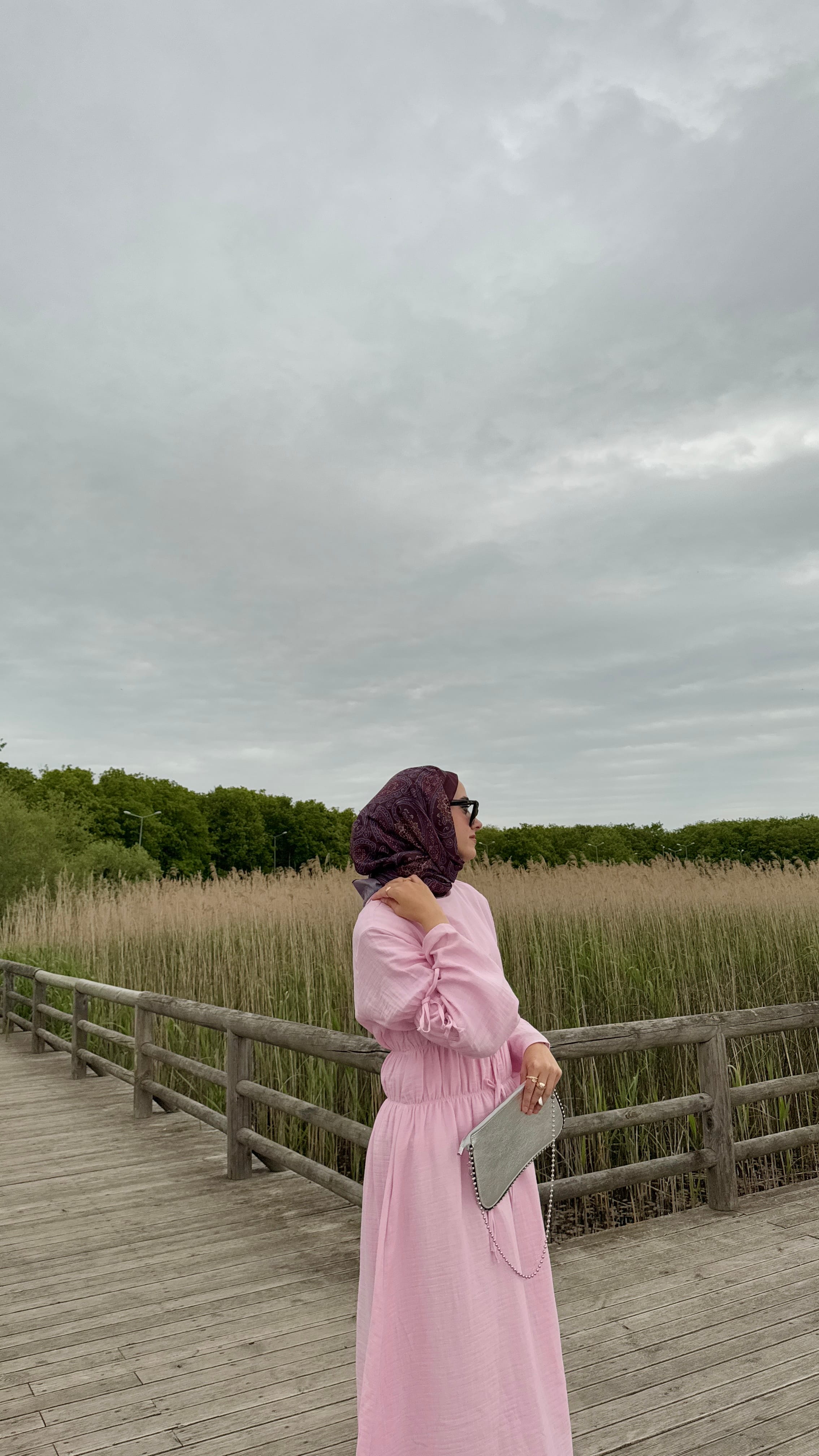 Lalin Büzgülü Müslin Elbise - Pembe