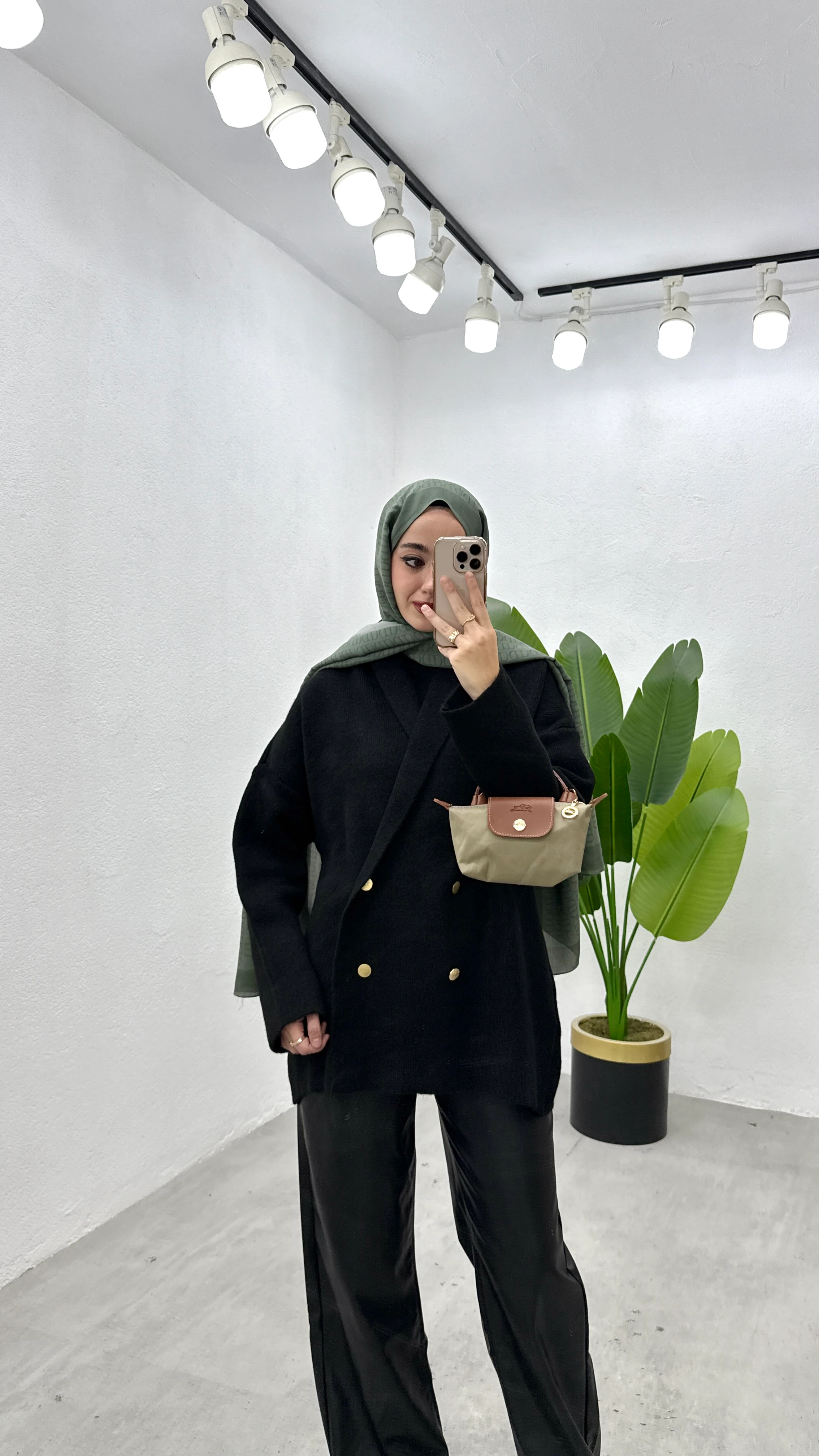 Düğmeli Ceket Hırka - Siyah