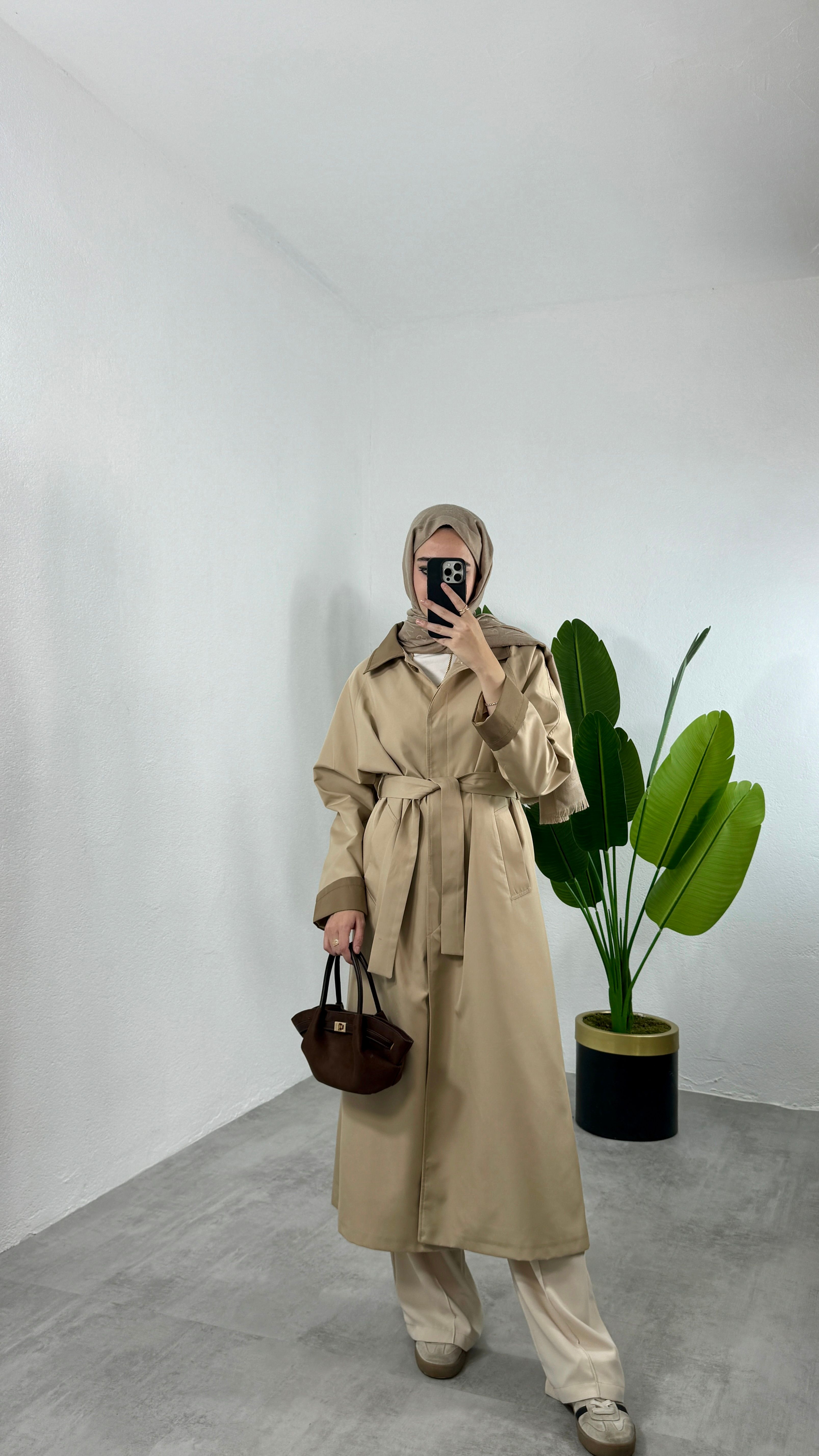 Jenn Tasarım Trençkot - Camel