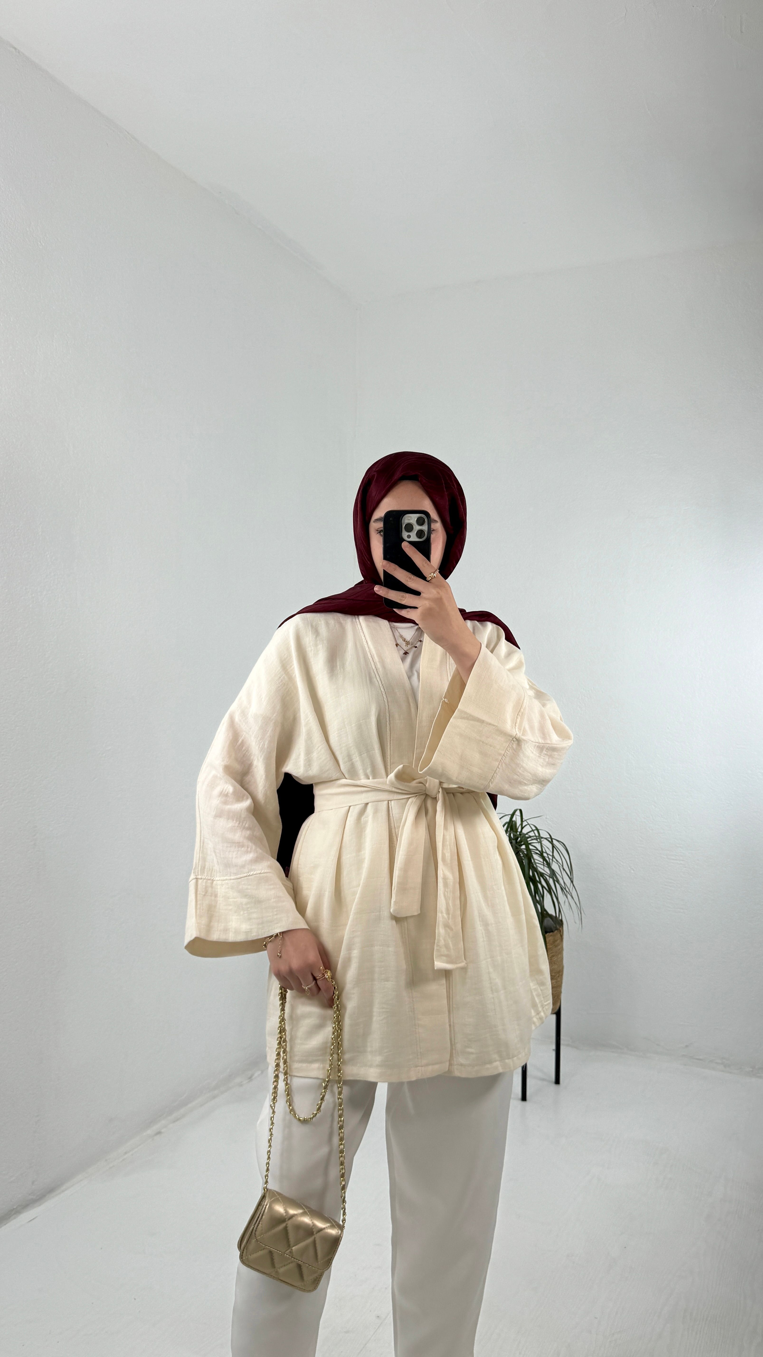 Müslin Kimono - Krem