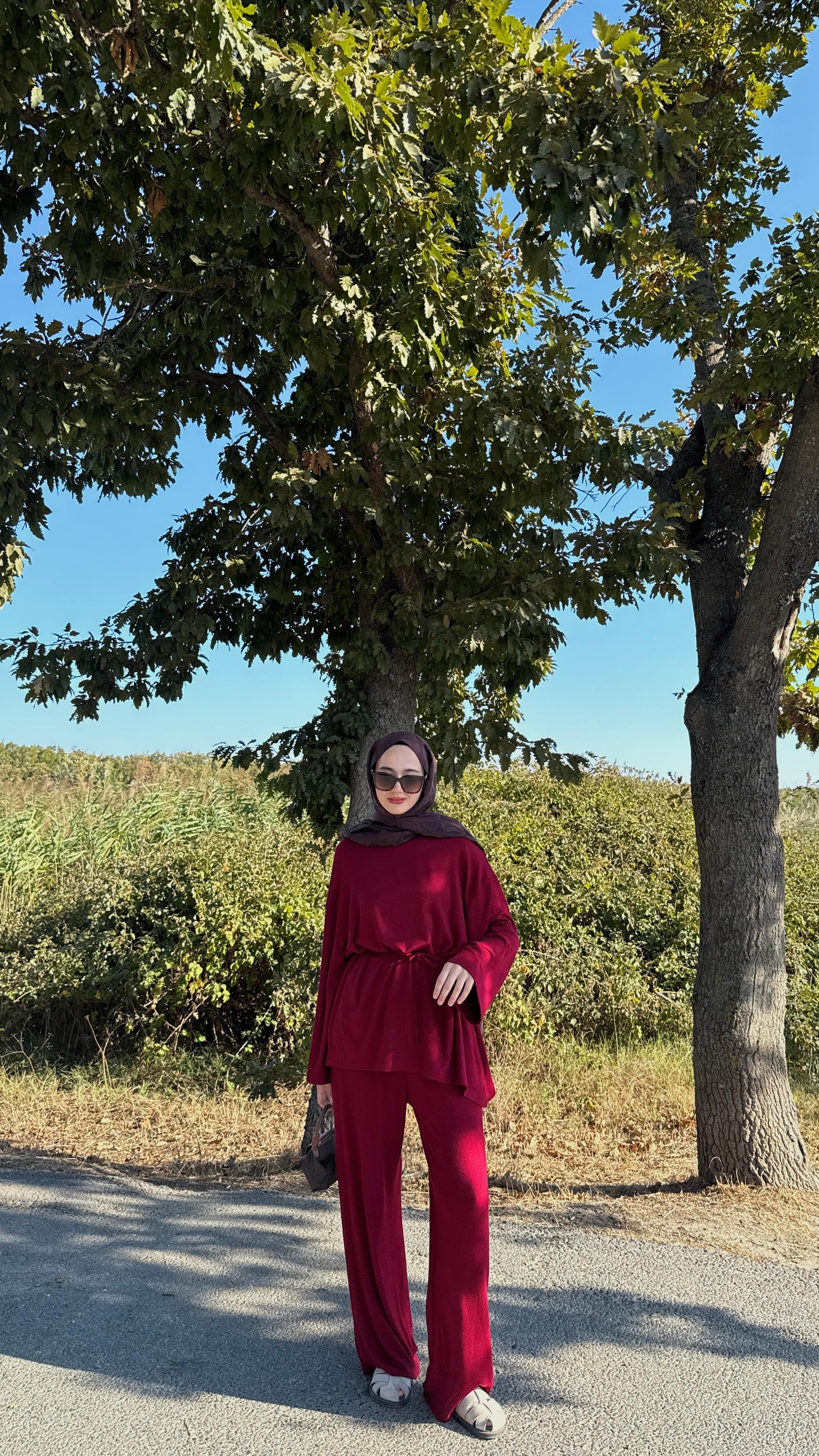 İnce Oysh Takım - Bordo