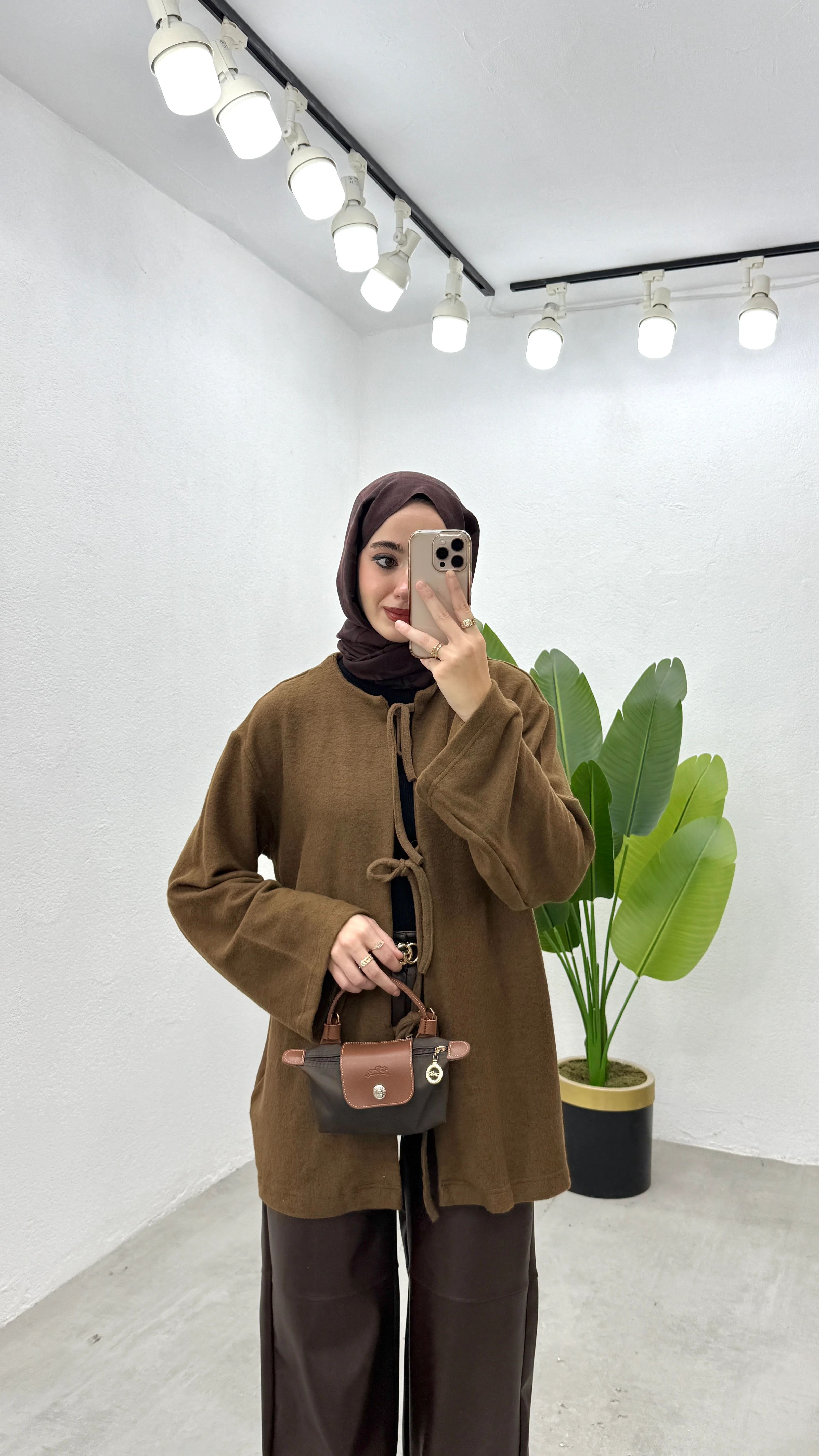 Bağlamalı Yumy Hırka - Kahve