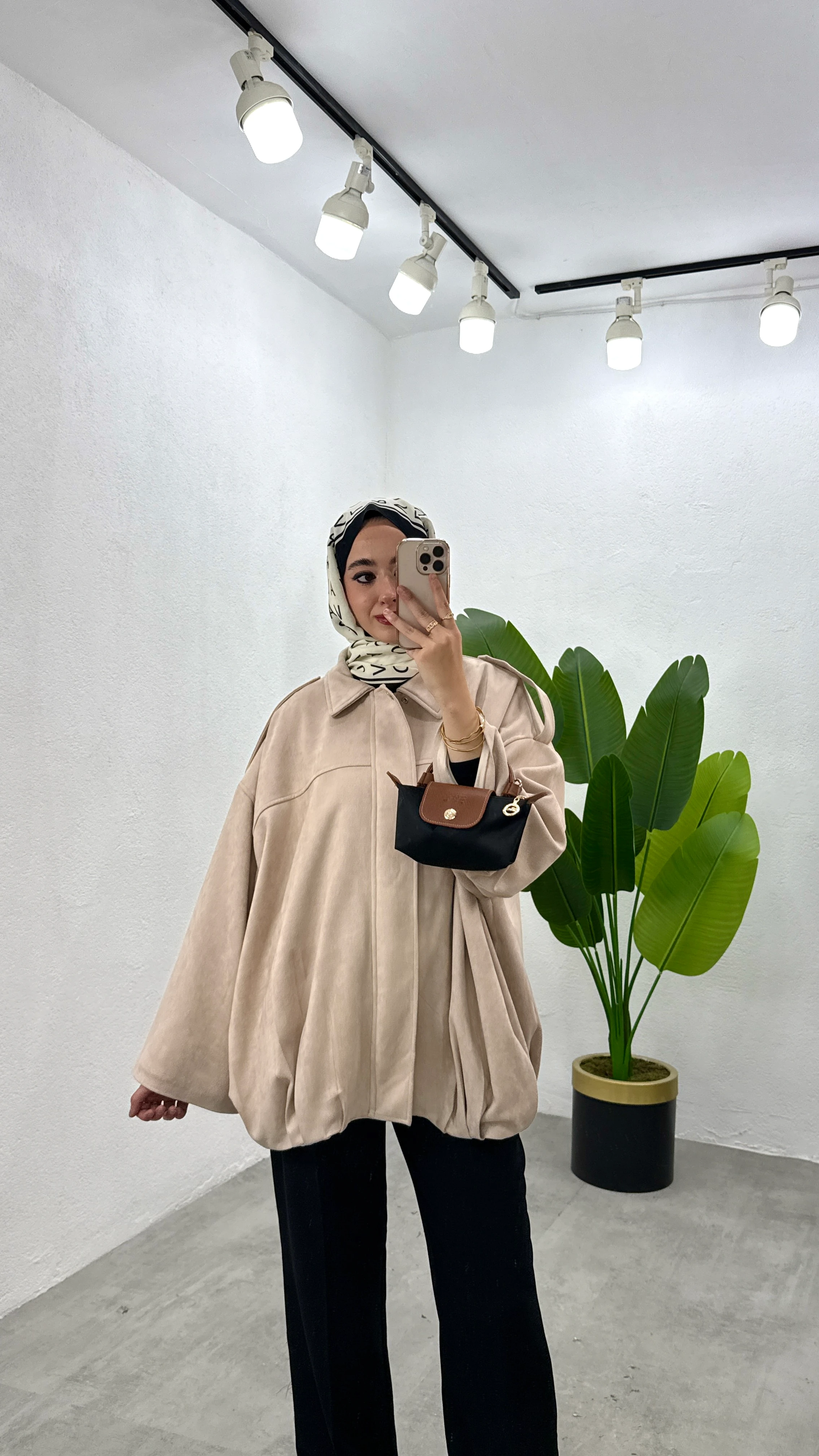 Bomber Süet Ceket - Bej