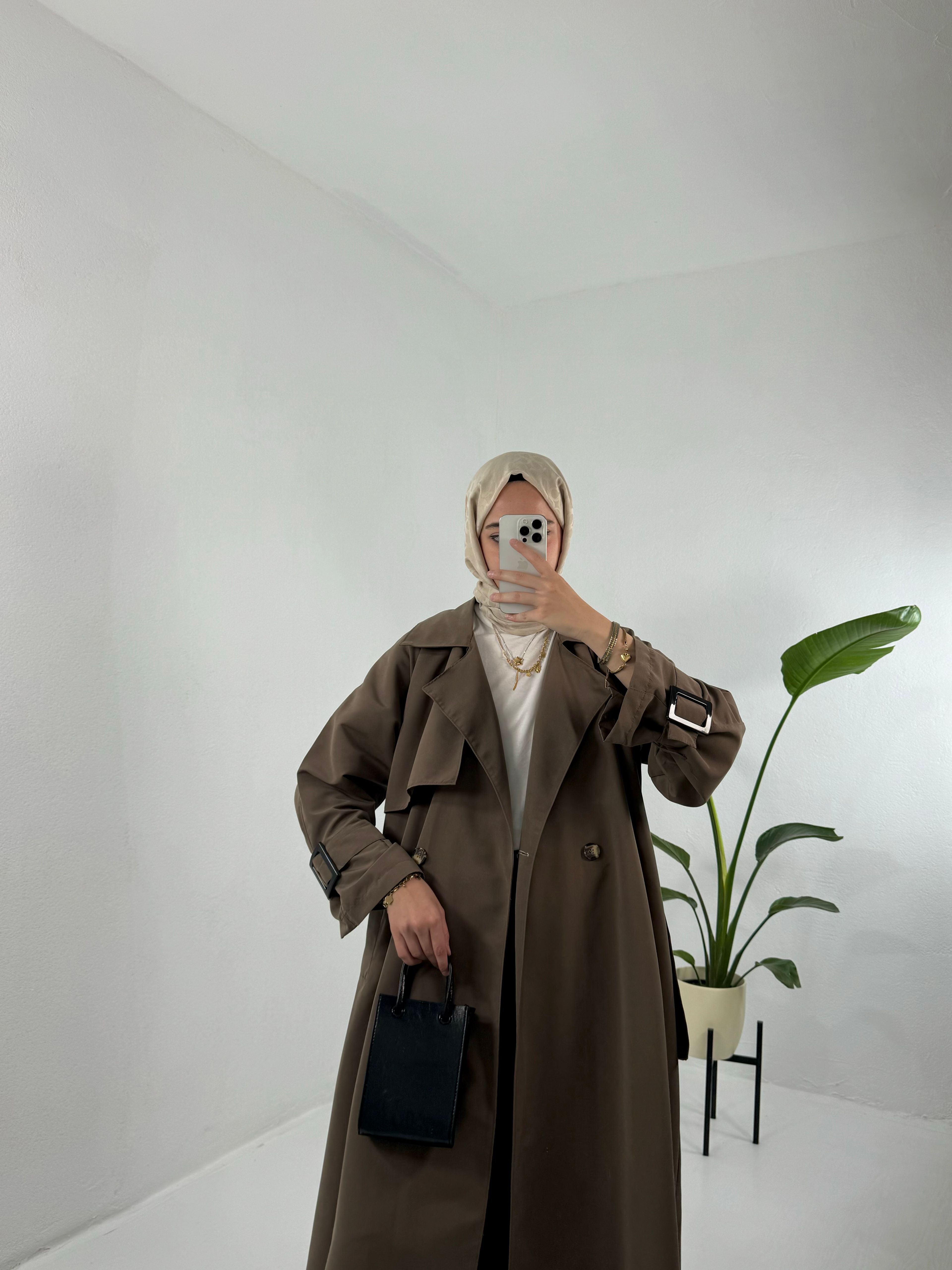 Oversize Trençkot - Kahve