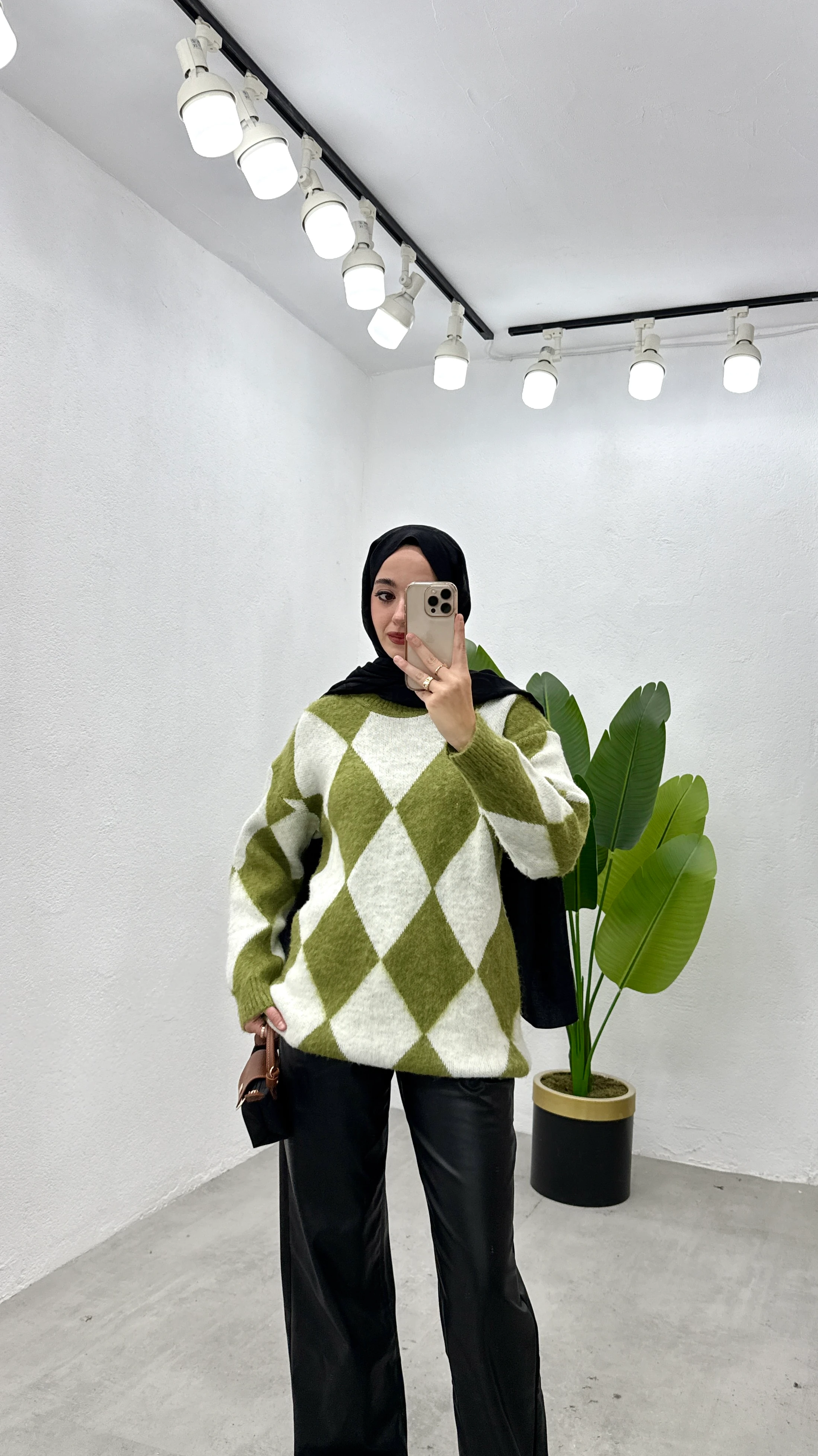 Baklava Desen Kazak - Yeşil