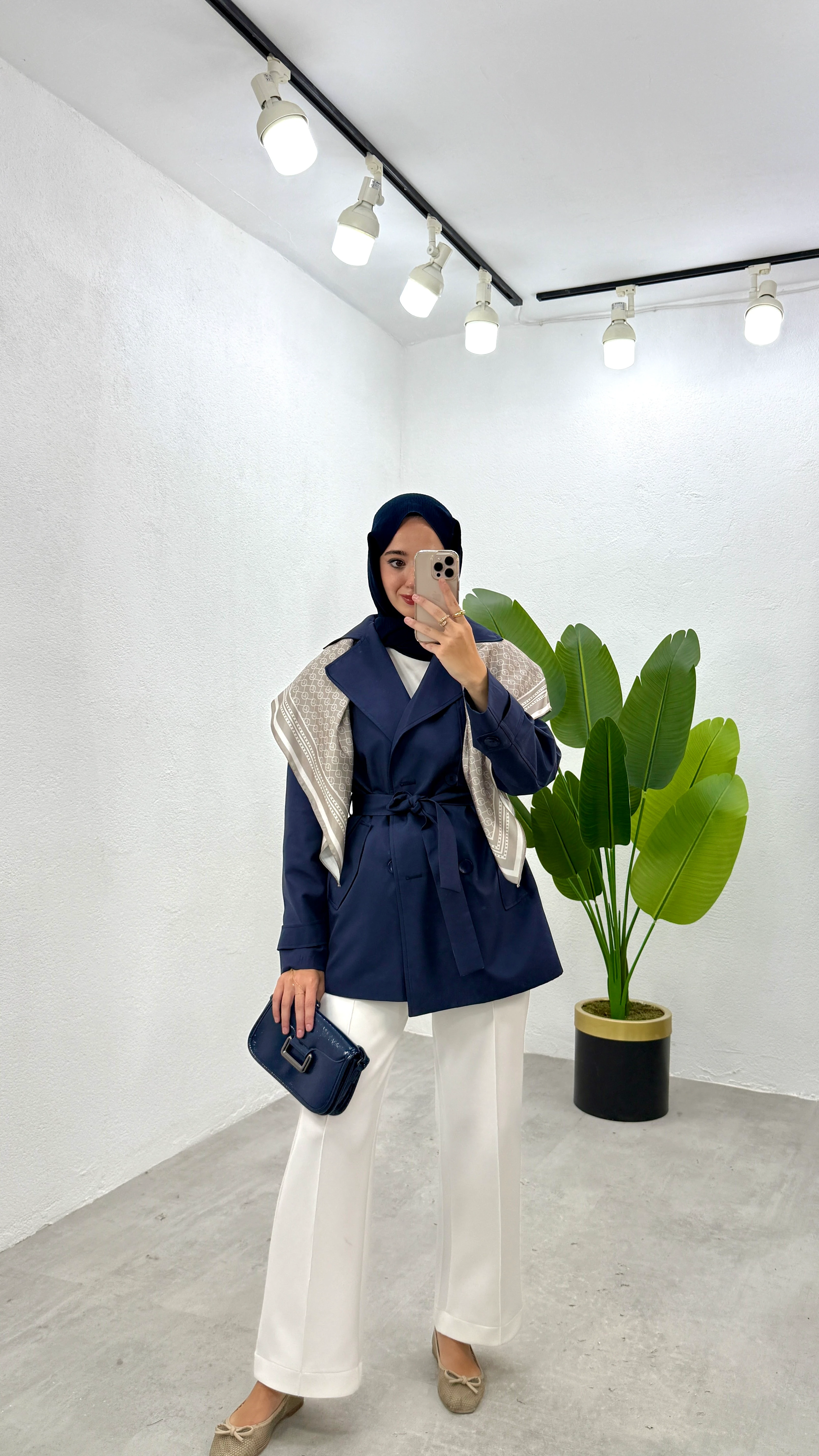 Kısa Eyyo Trençkot - Lacivert