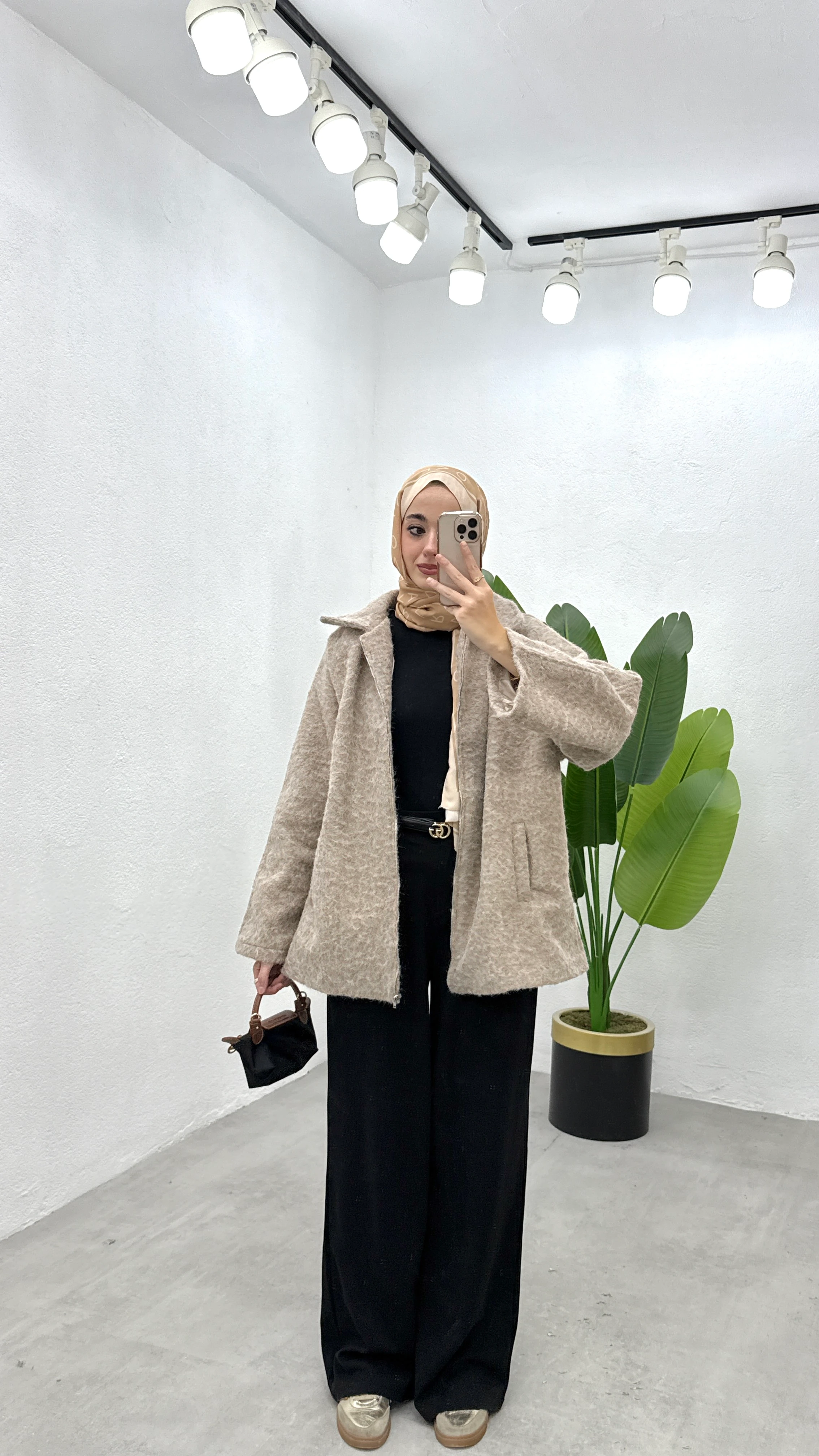 Kai Fermuarlı Ceket - Bej