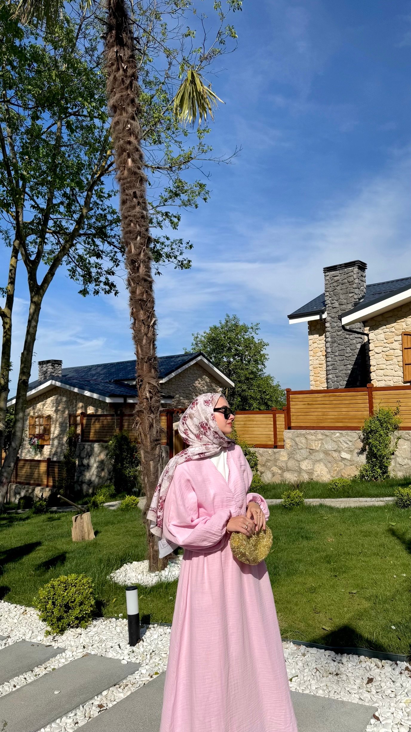 Müslin Oversize Elbise - Pembe