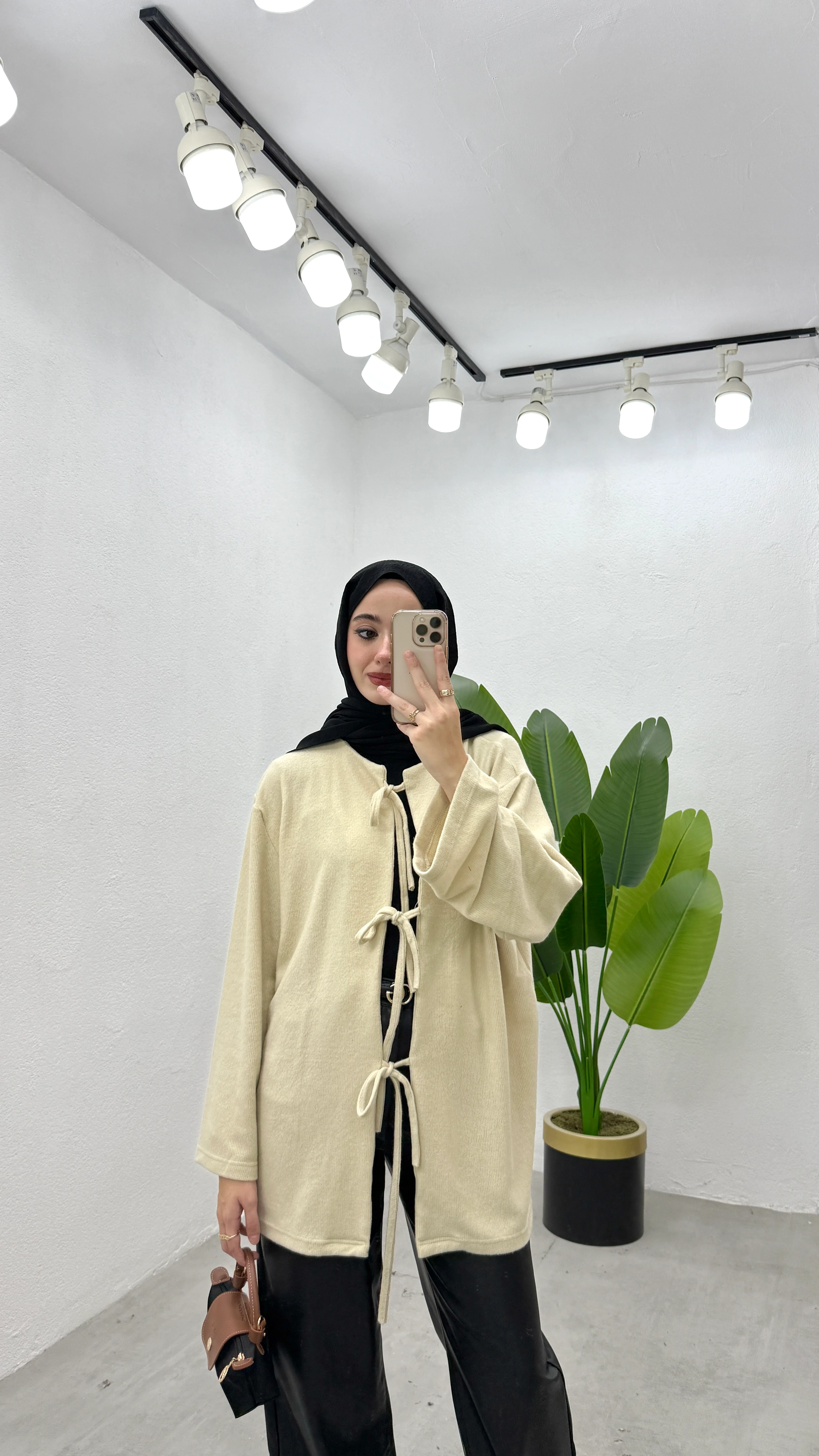 Bağlamalı Yumy Hırka - Bej