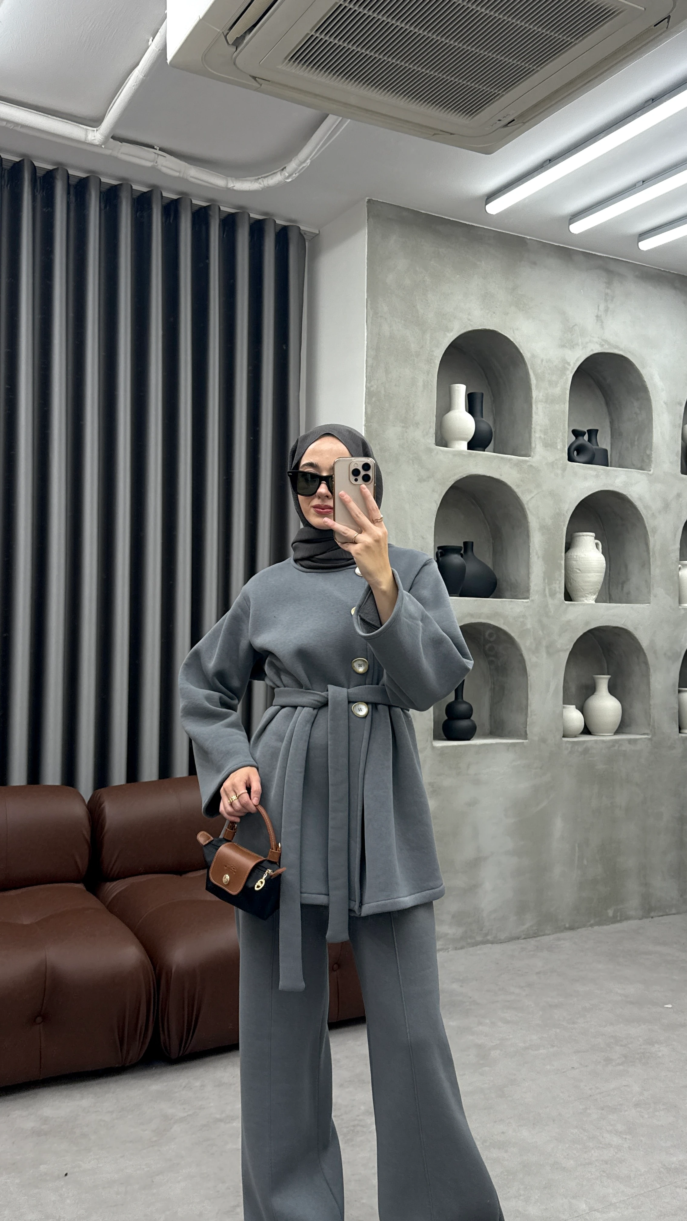 Oslo Şardonlu Takım - Gri