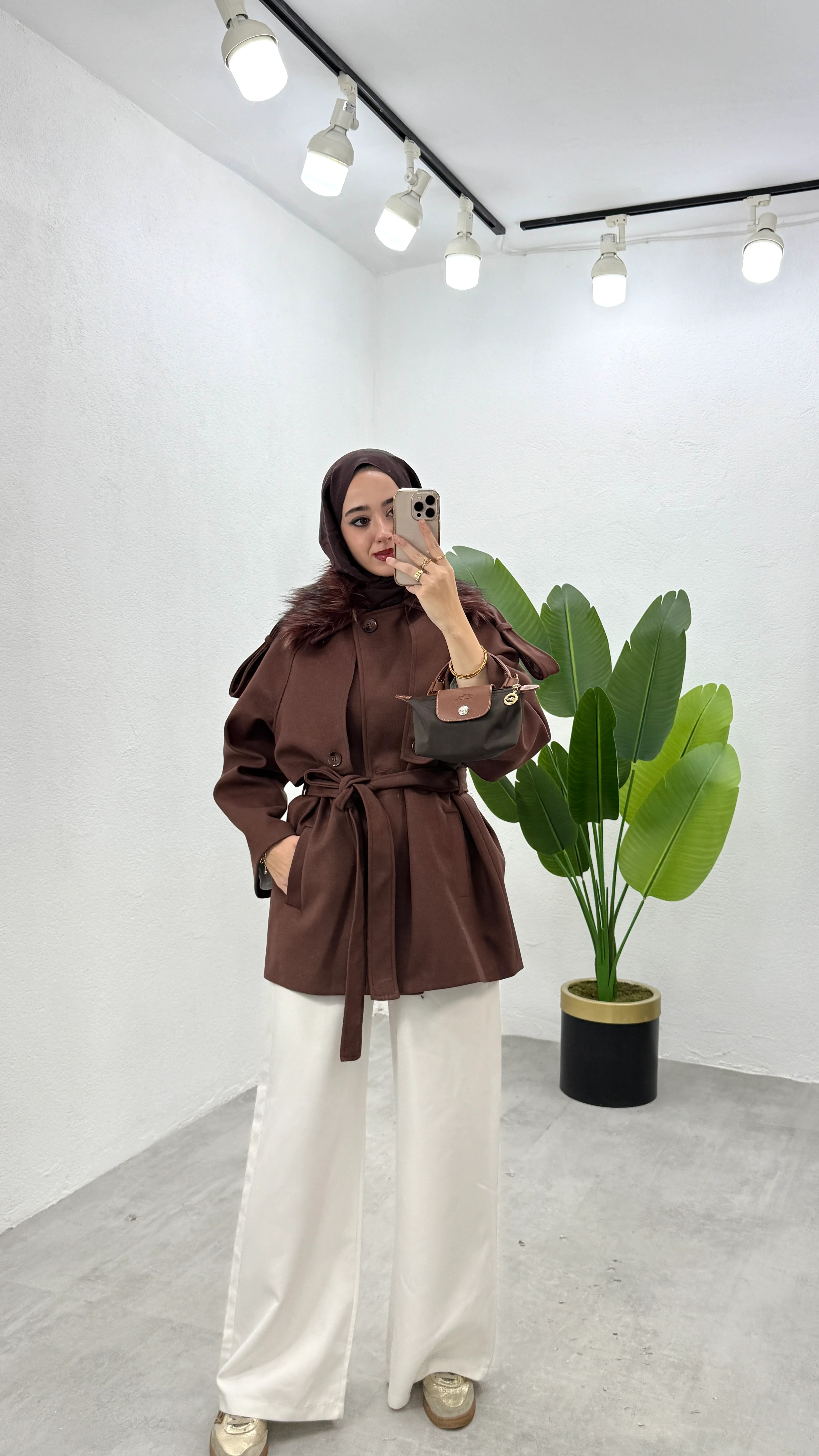 Rimmy Kürklü Kaban - Kahve