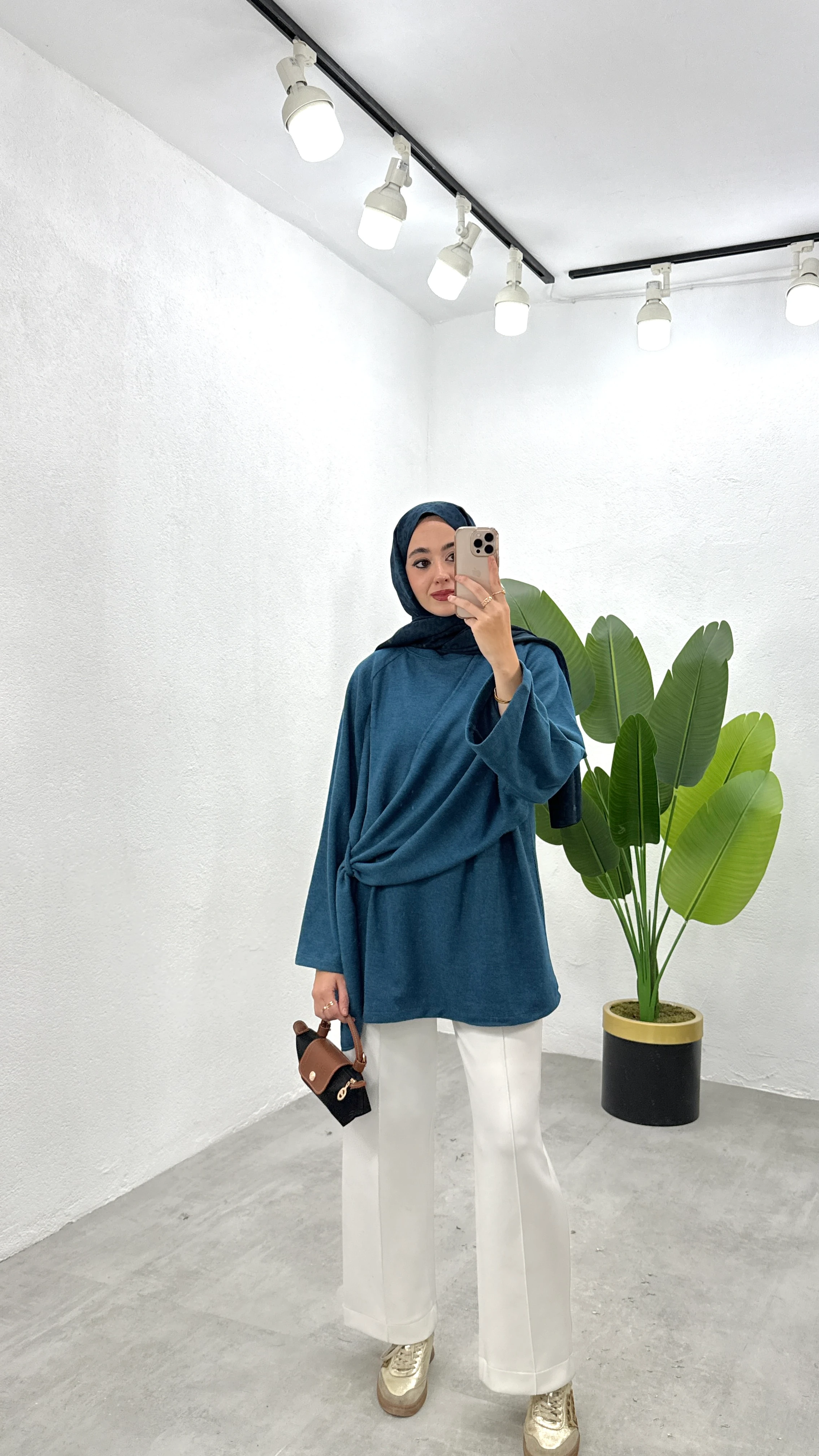 Şallı Tunik - Petrol Mavisi