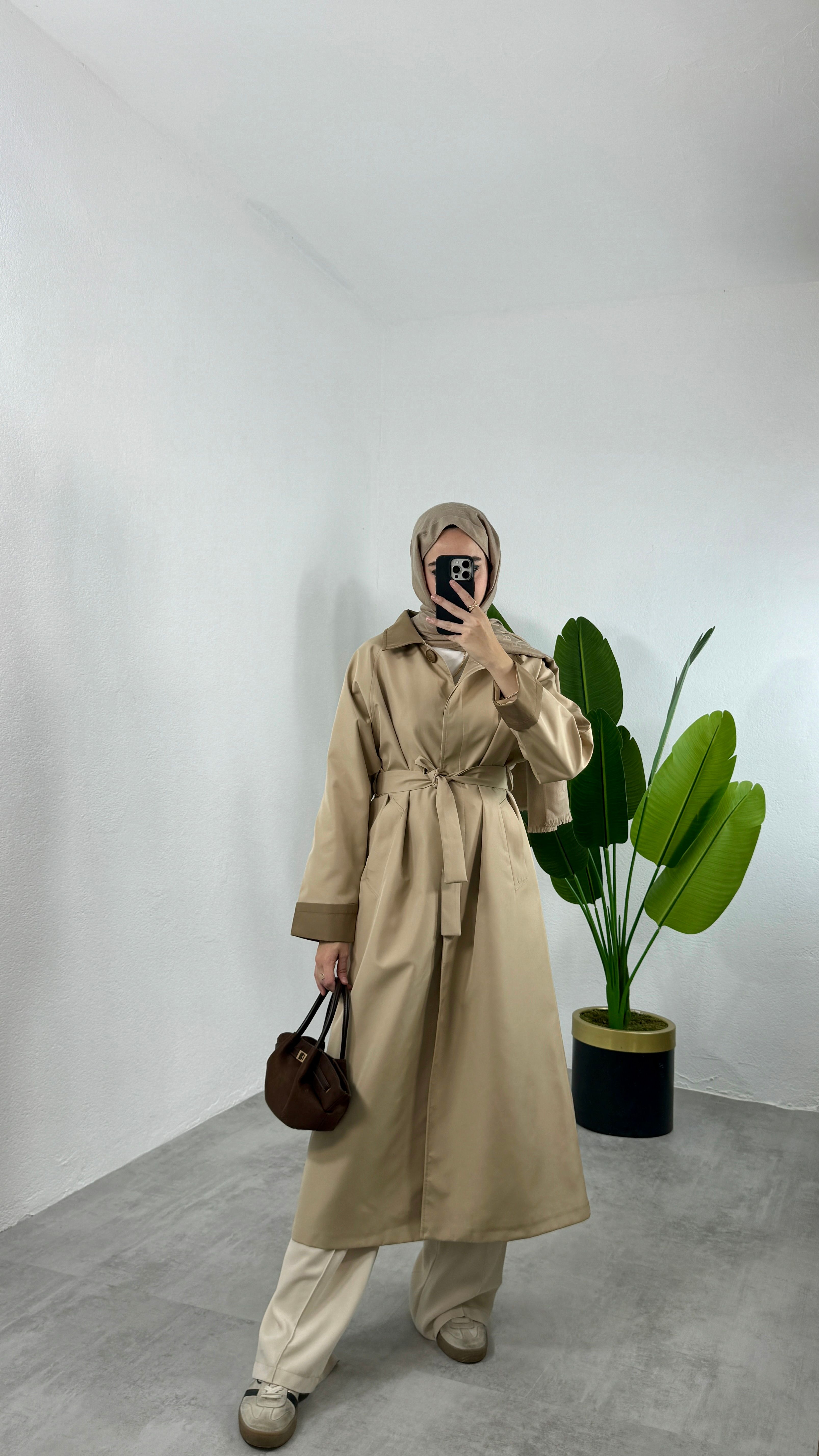 Jenn Tasarım Trençkot - Camel