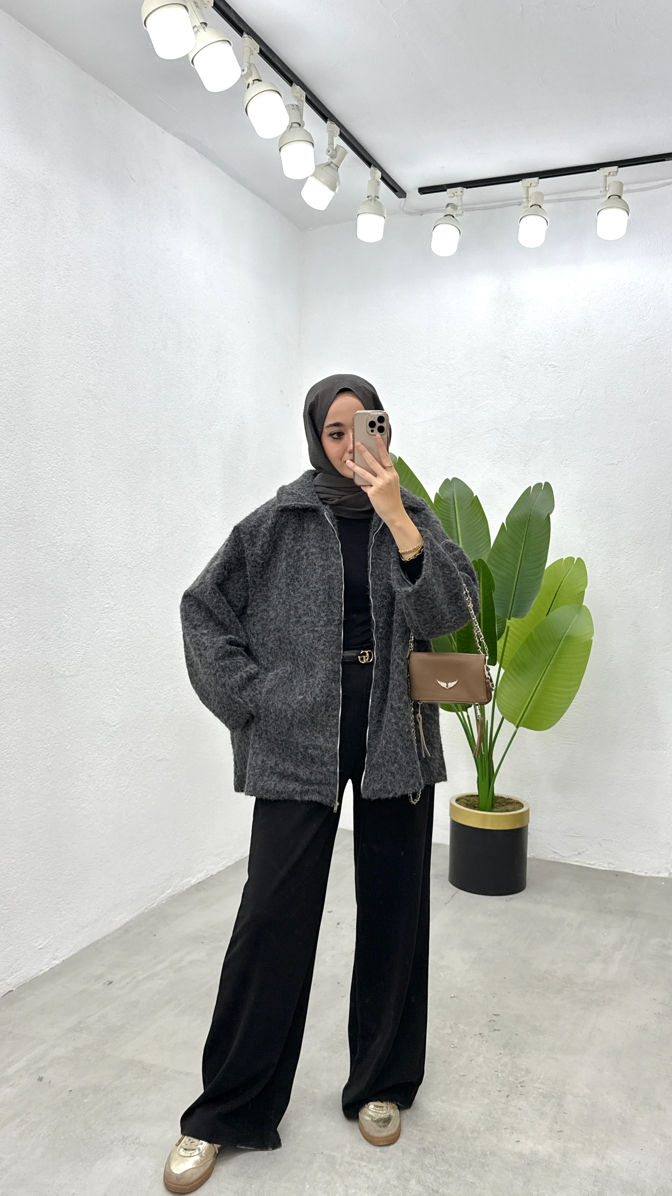 Kai Fermuarlı Ceket - Antrasit