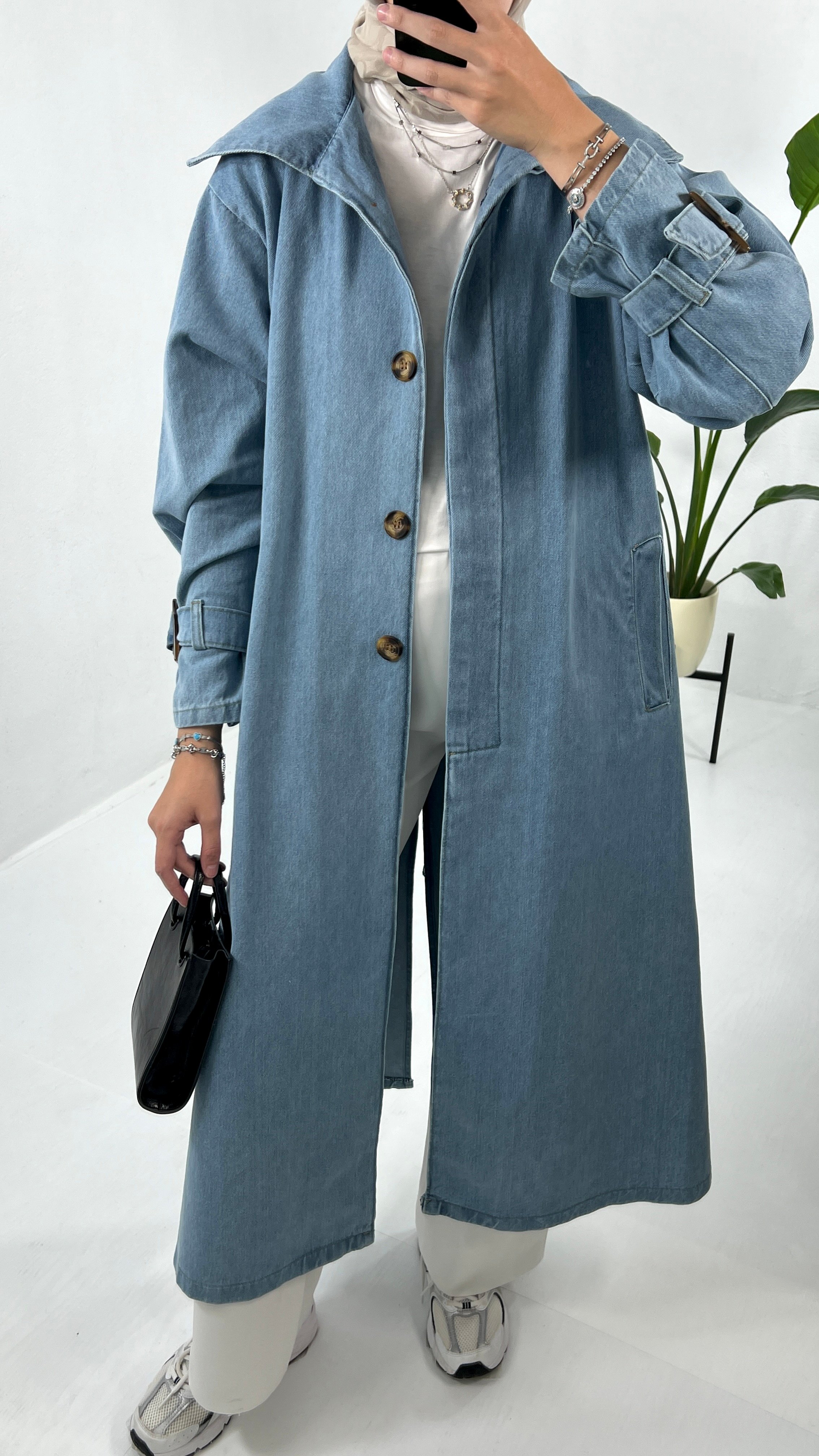 Denim Trençkot