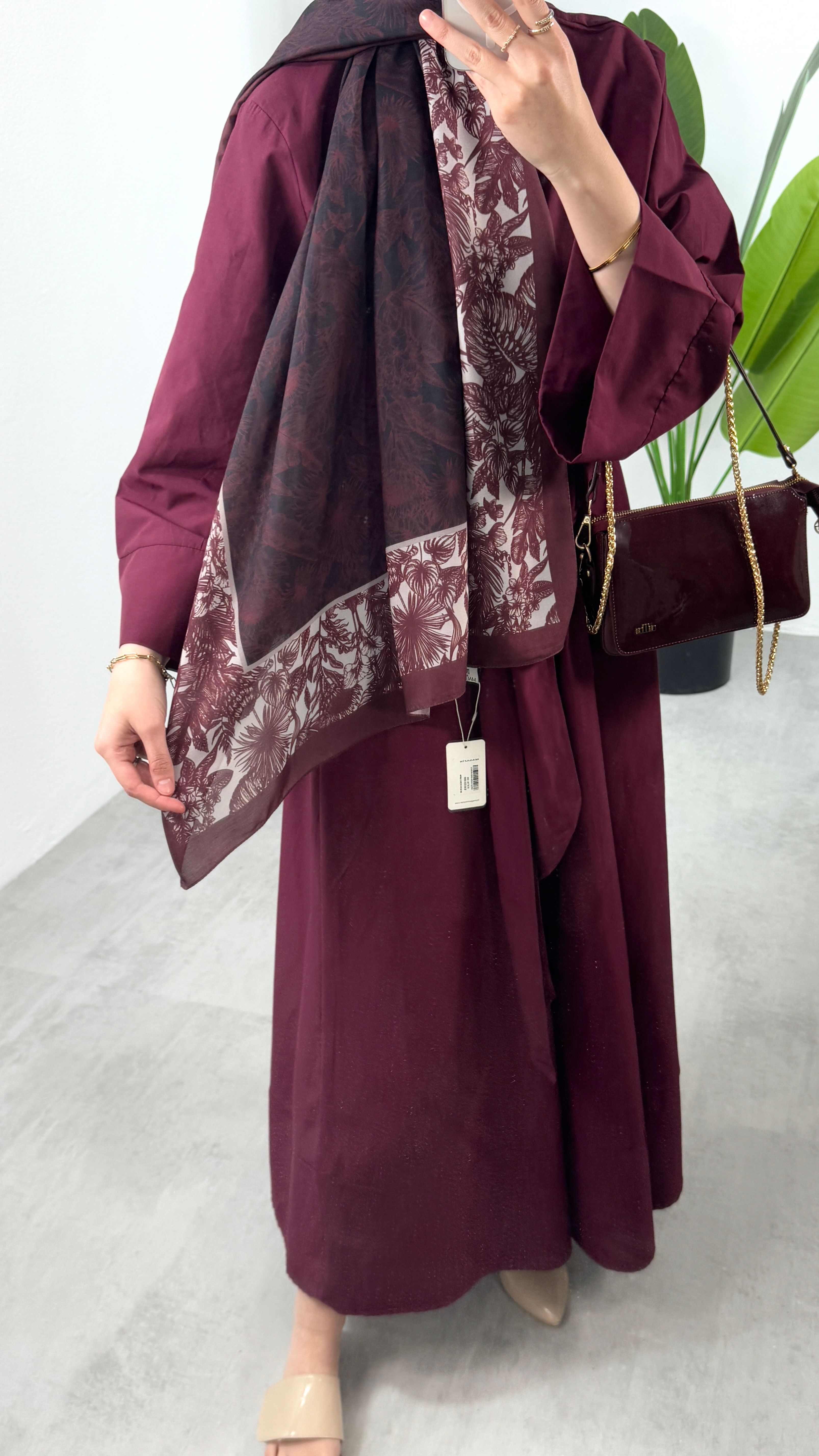 Desenli Şal - BORDO 5006