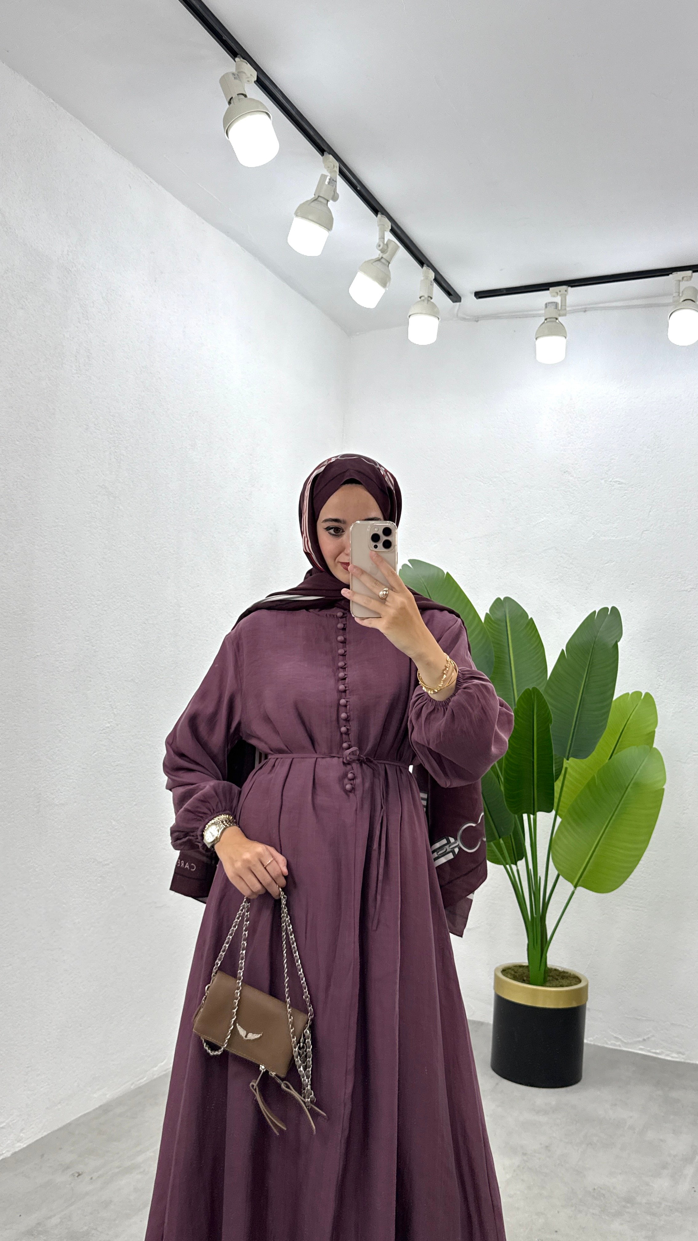 Rüya Astarlı Elbise - Mürdüm