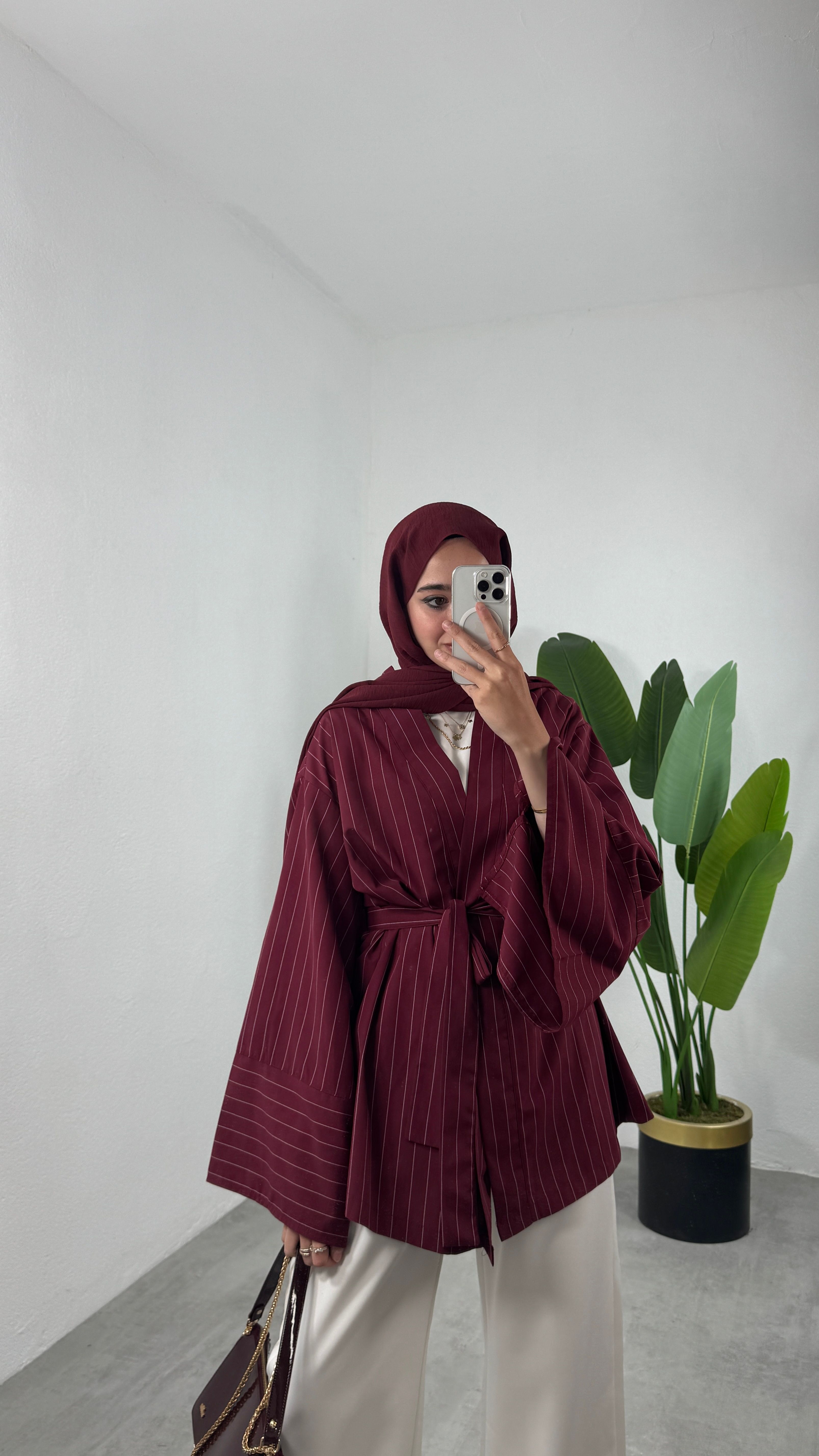 Çizgili Kimono Takım
