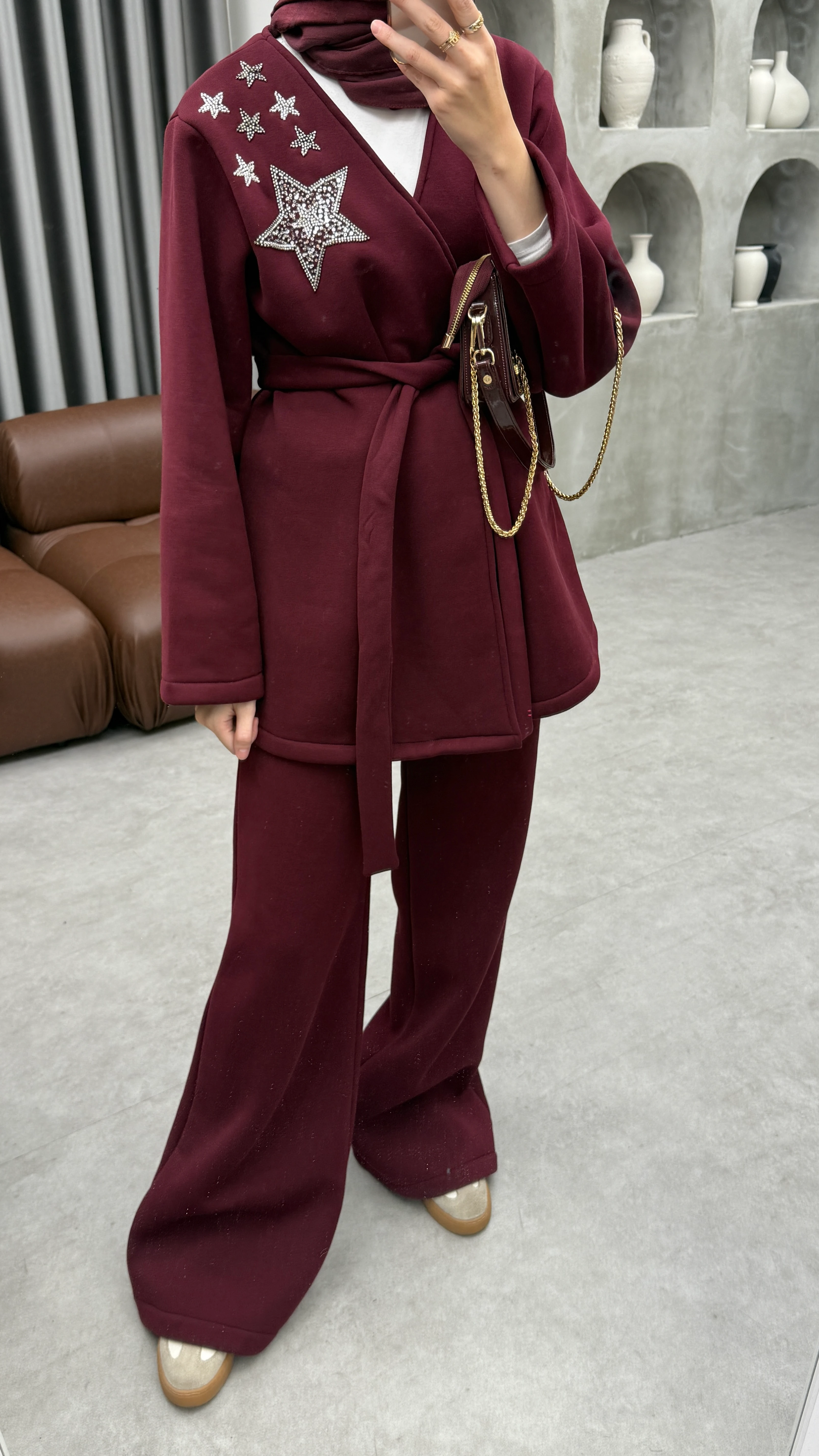 Shine Şardonlu Takım - Bordo