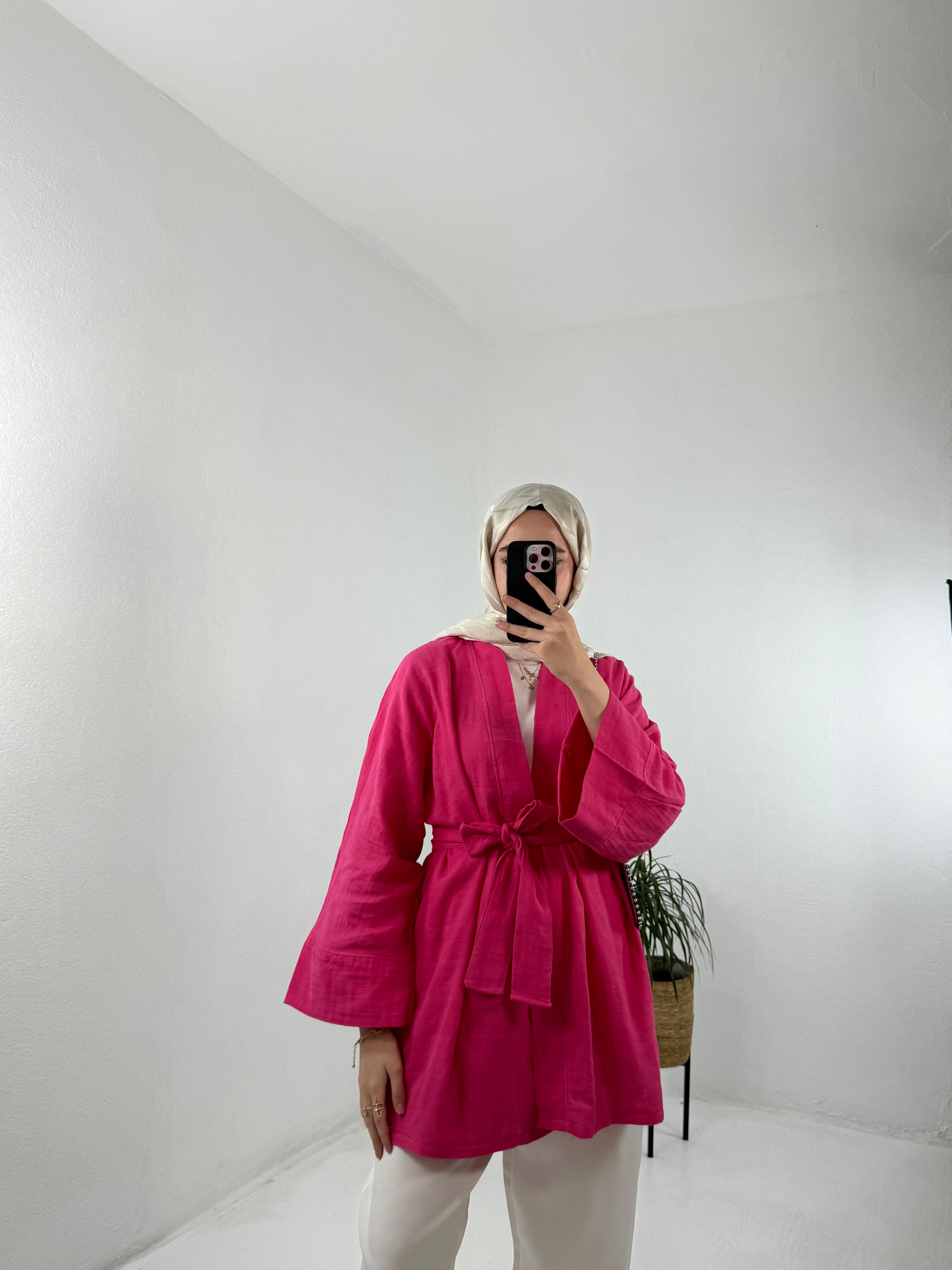 Müslin Kimono - Pembe