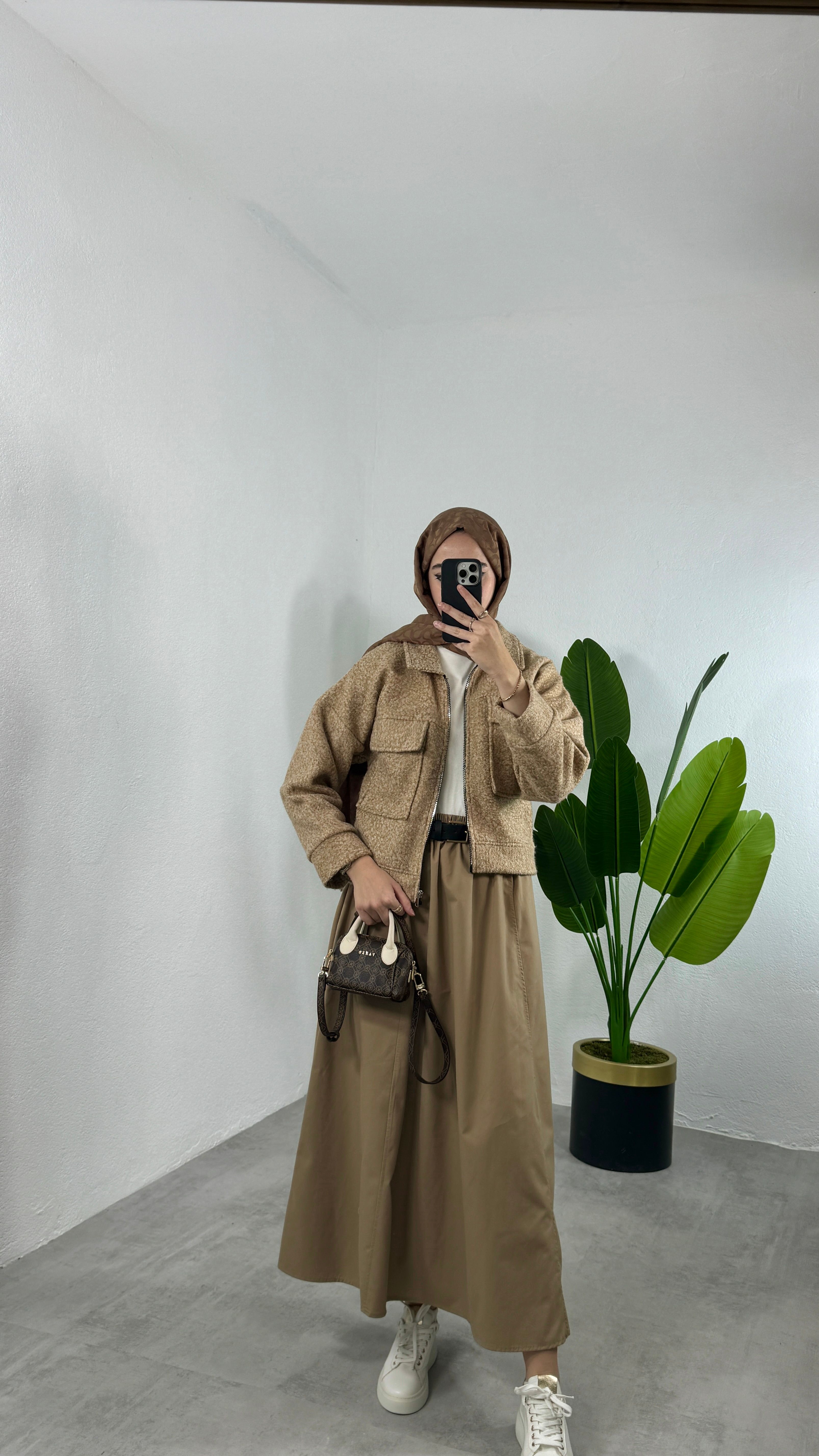 Buklet Ceket - Camel