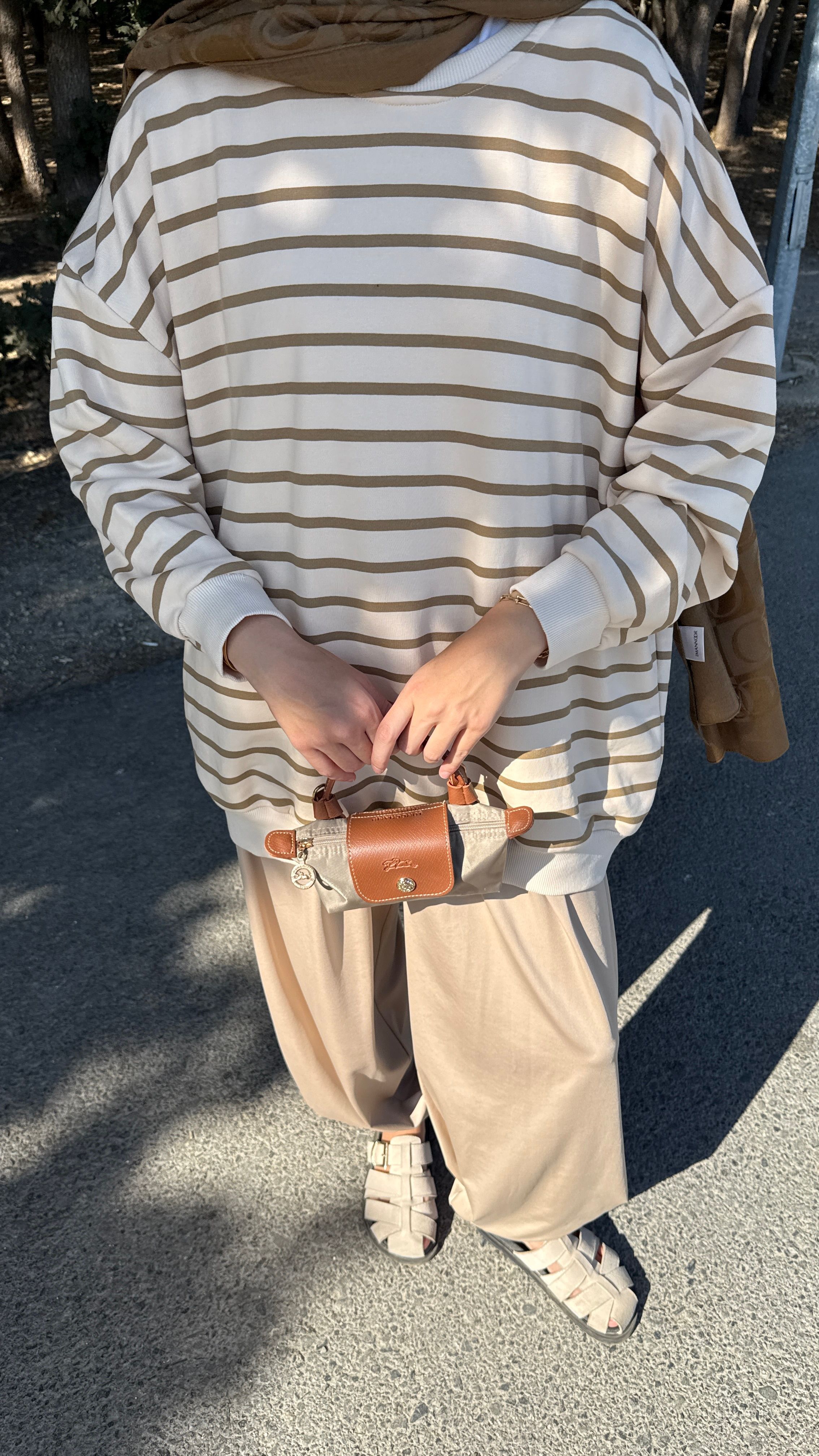 Çizgili Oversize Sweat