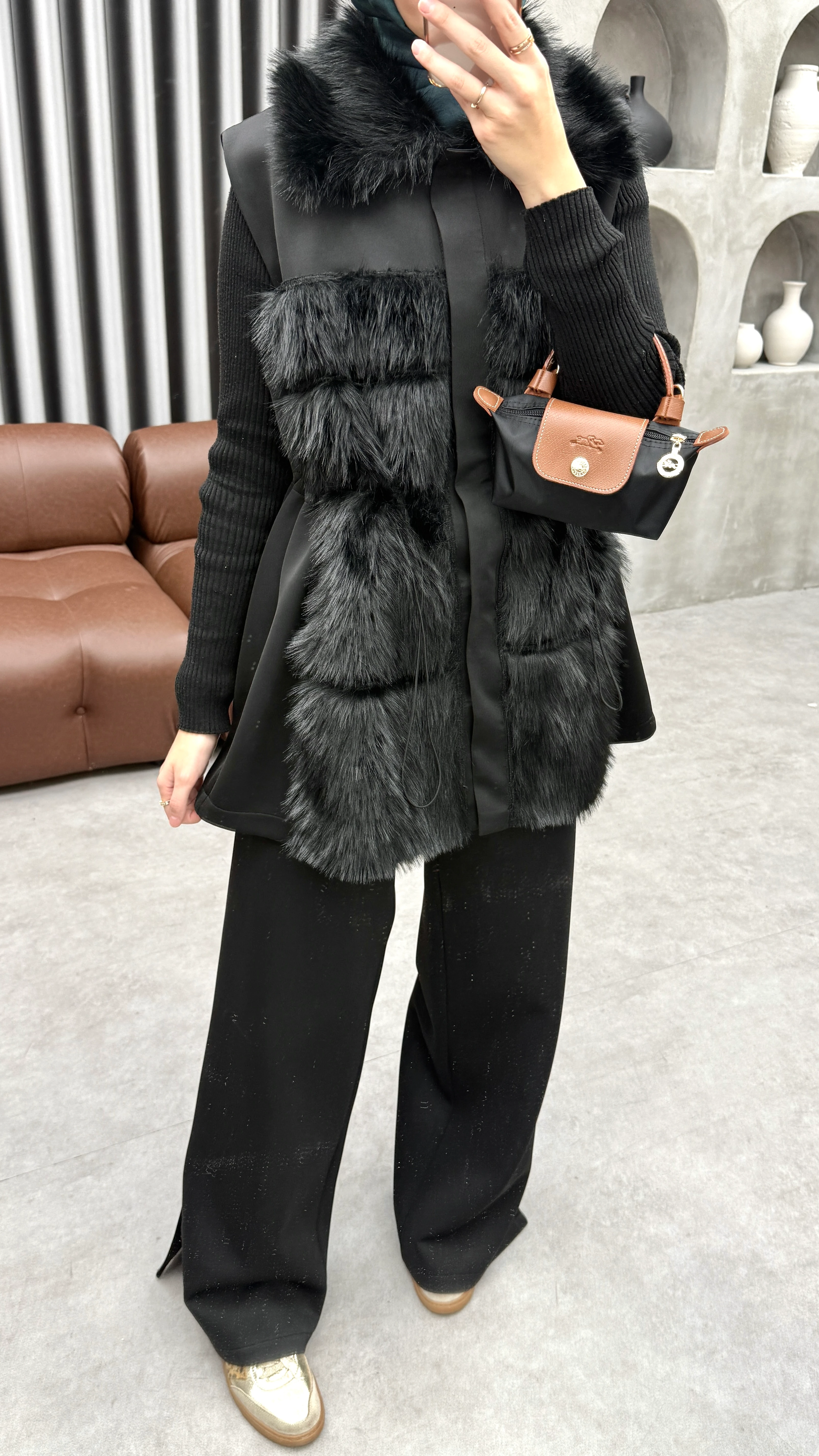 Parla Scuba Kürklü Takım - Siyah