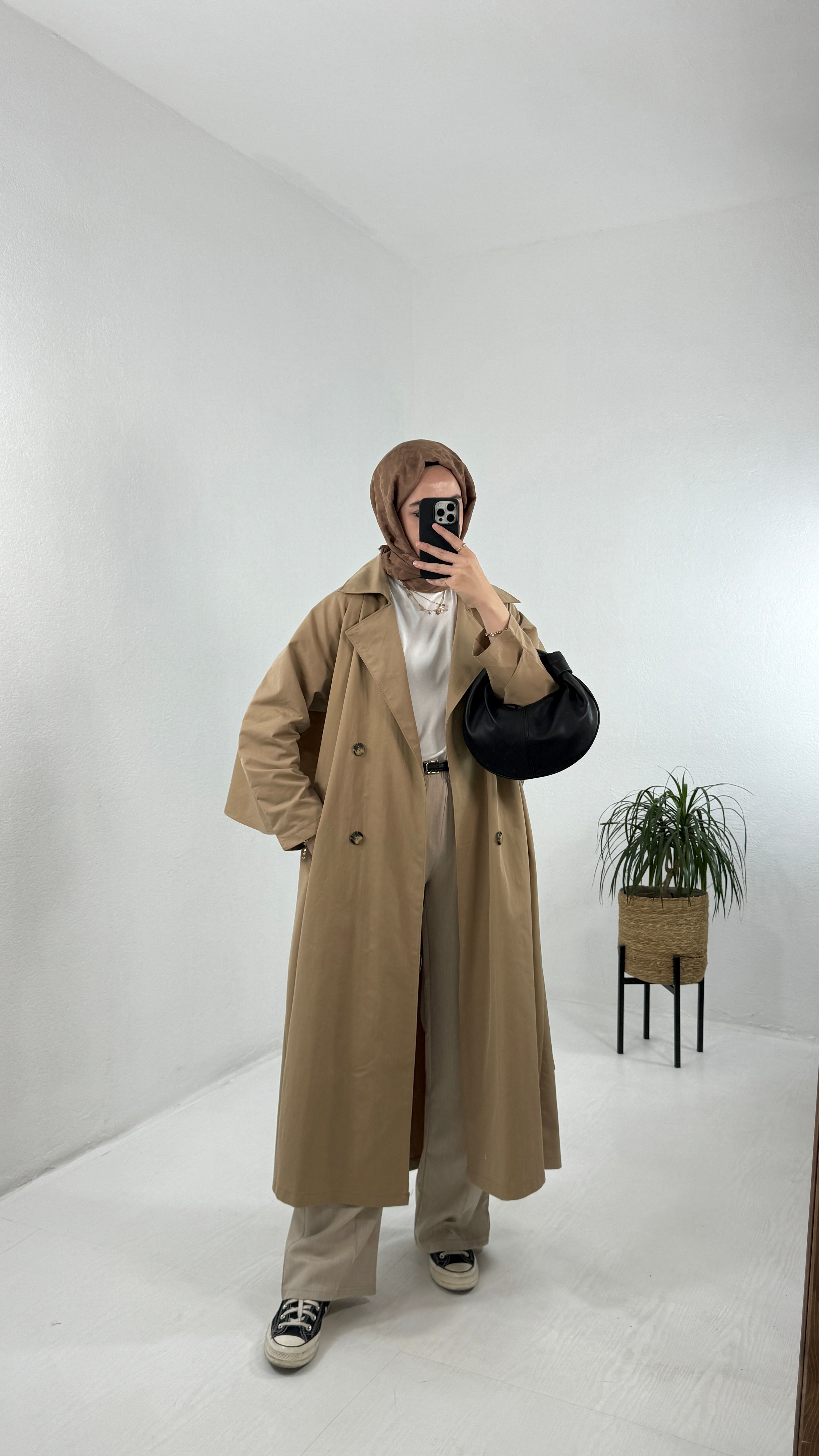 Aden Retro Trençkot - Camel