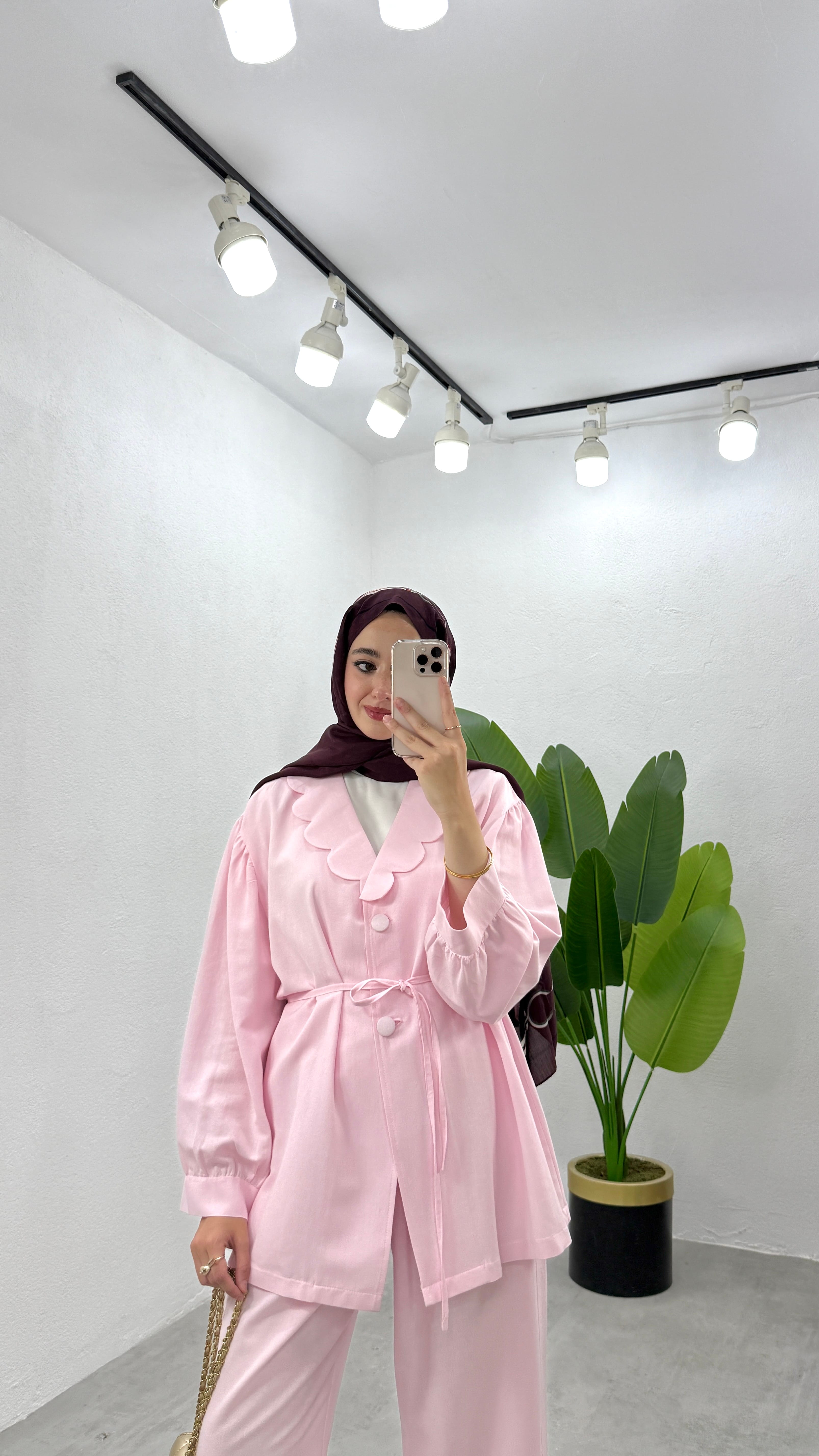 Daisy Keten Takım - Pembe