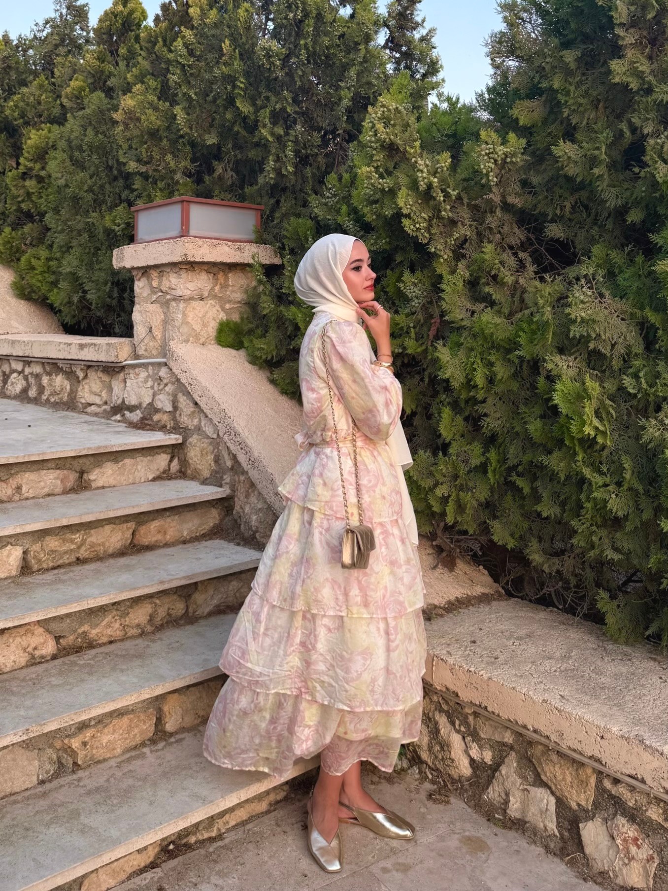 Katy Fırfırlı Elbise  - Çiçekli