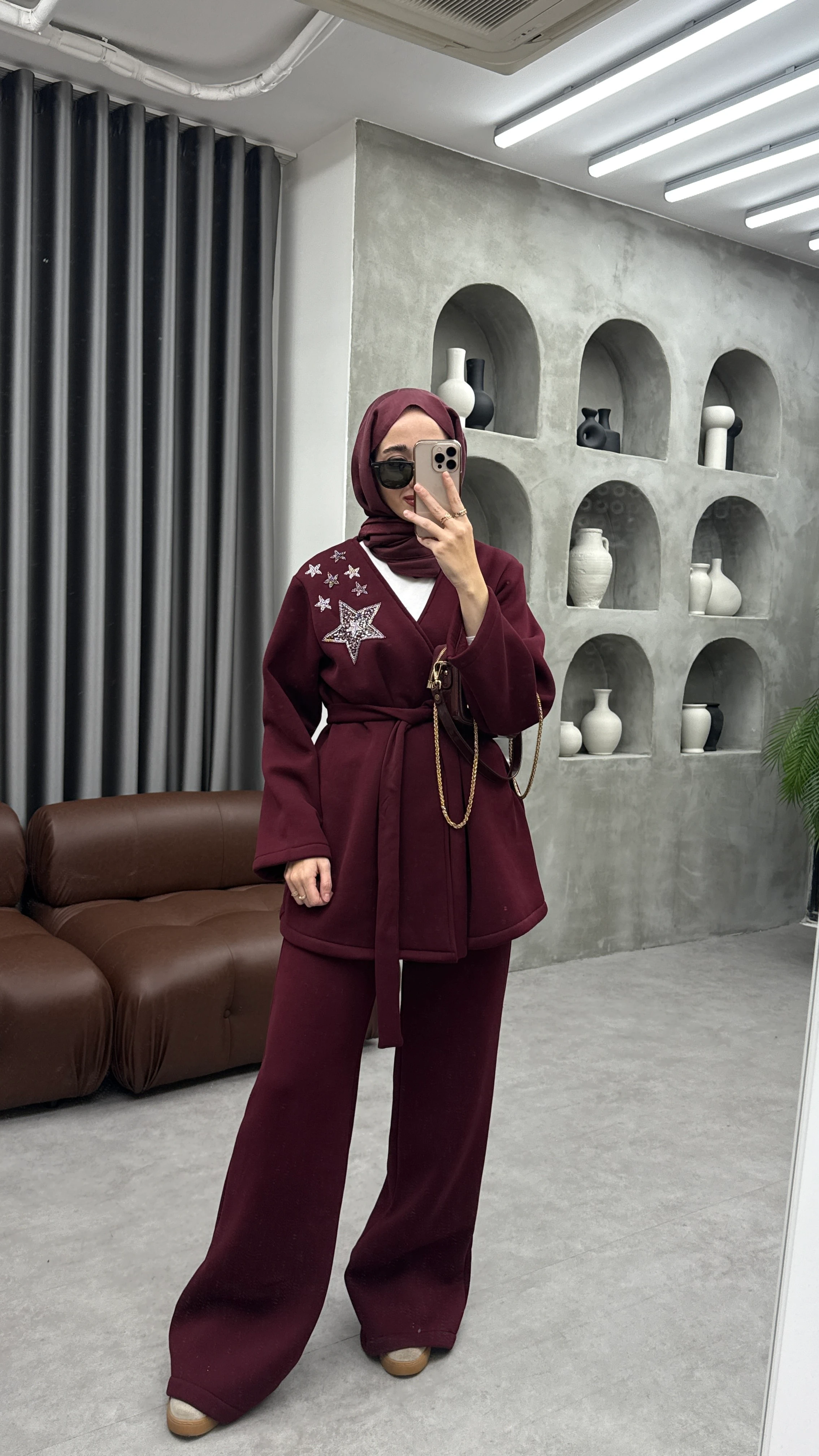 Shine Şardonlu Takım - Bordo