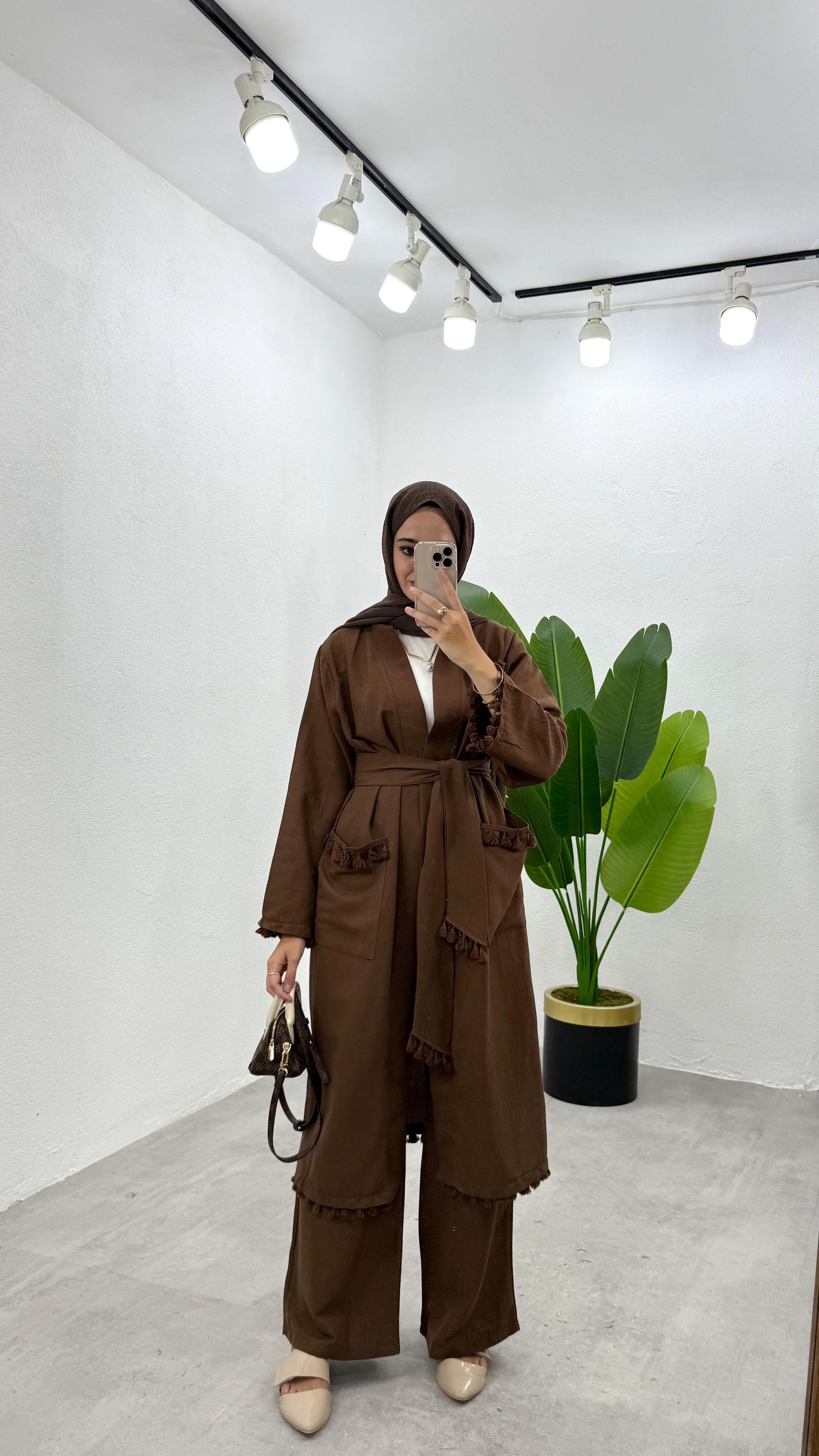 Püsküllü Kimono Takım