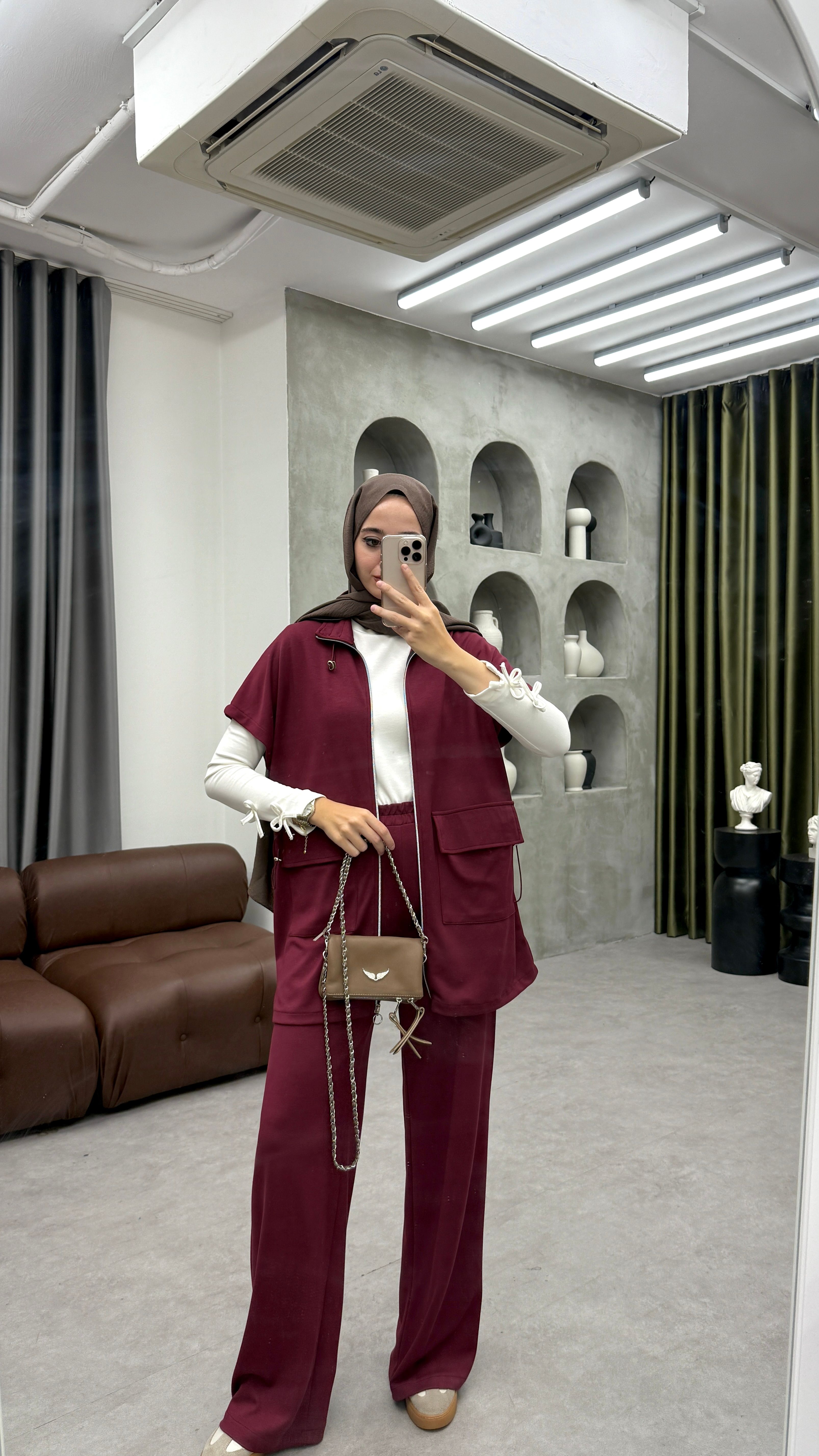Oysh Yelekli Takım - Bordo