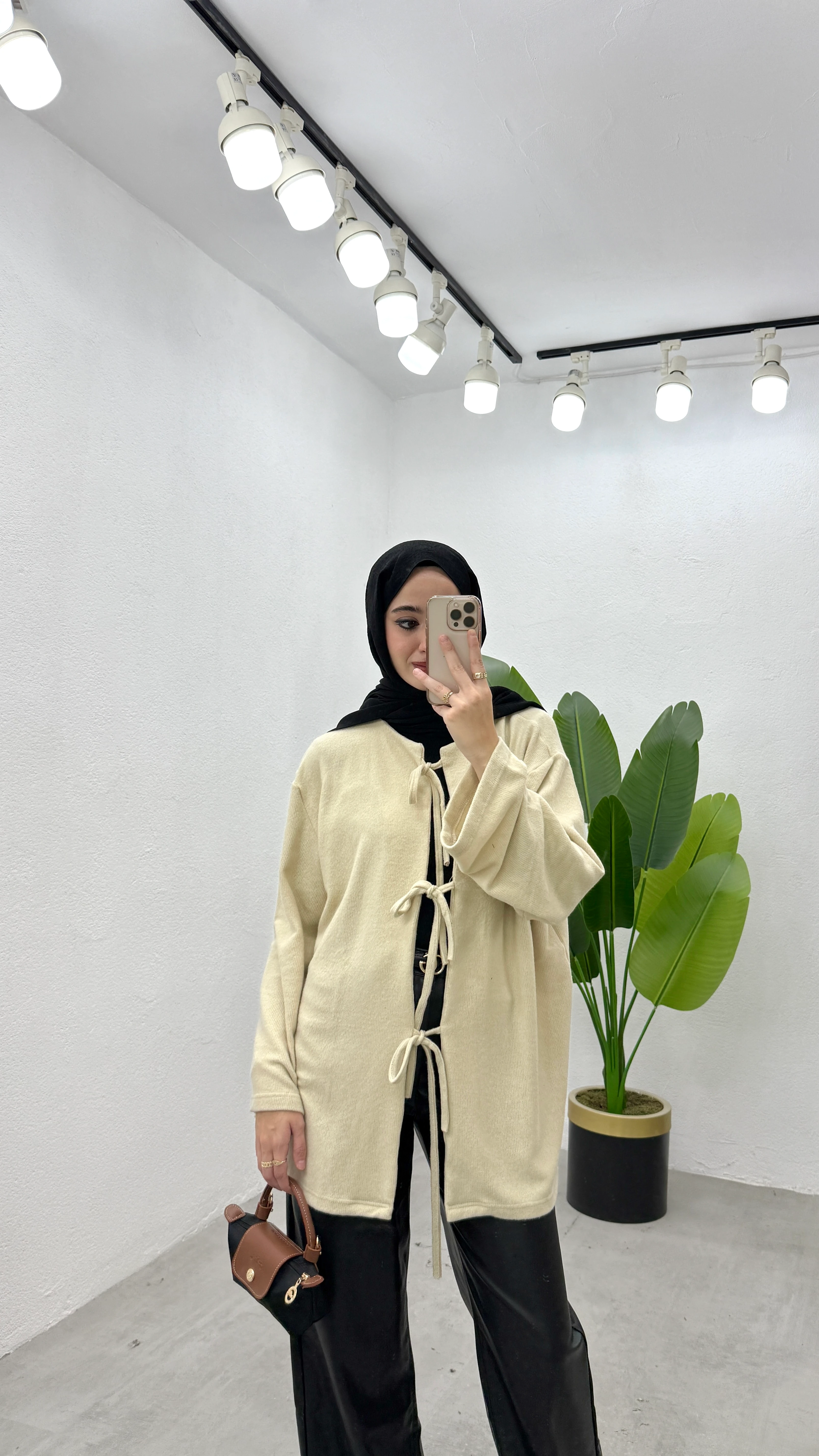 Bağlamalı Yumy Hırka - Bej