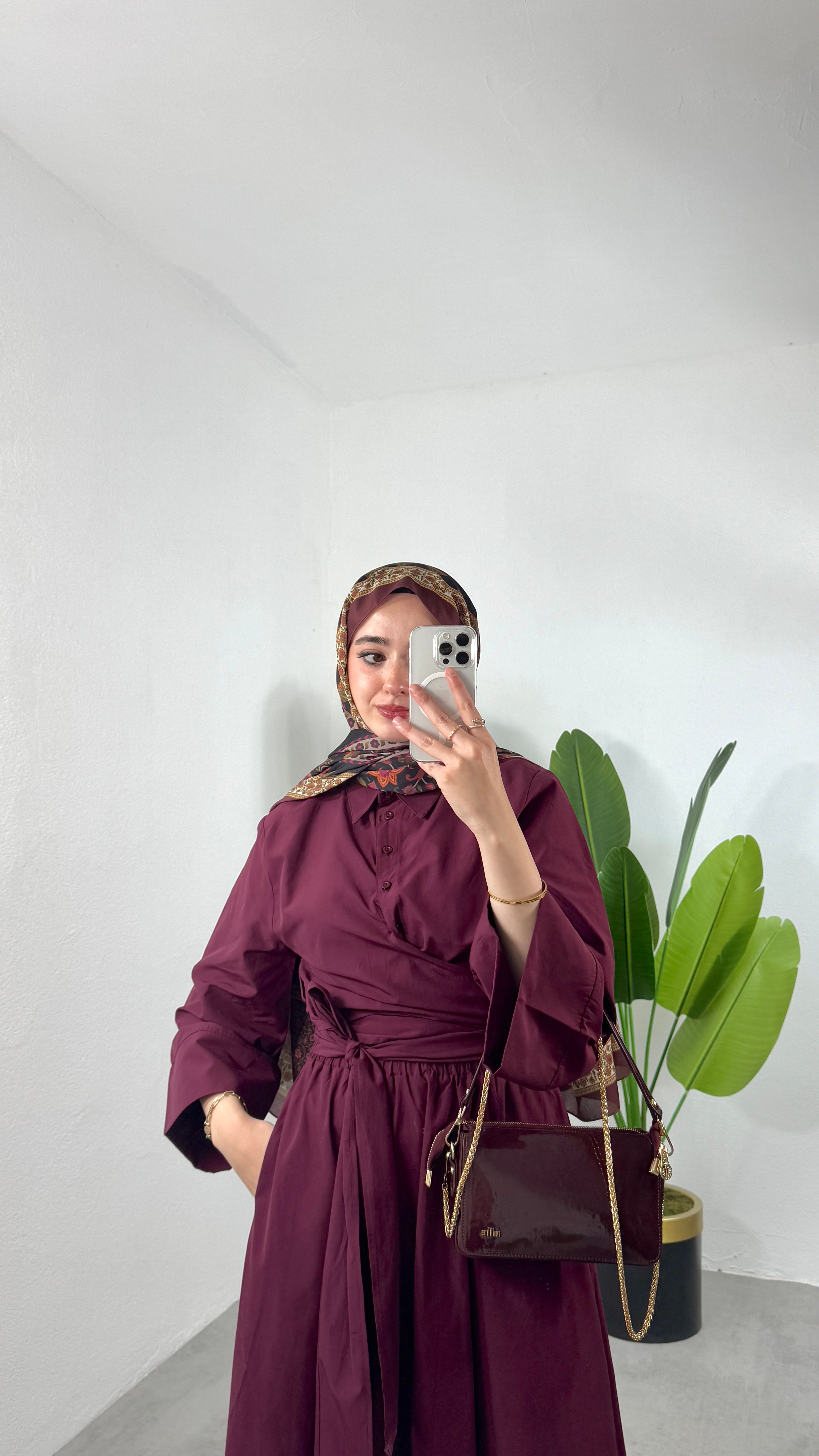 Desenli Şal - BORDO 5003