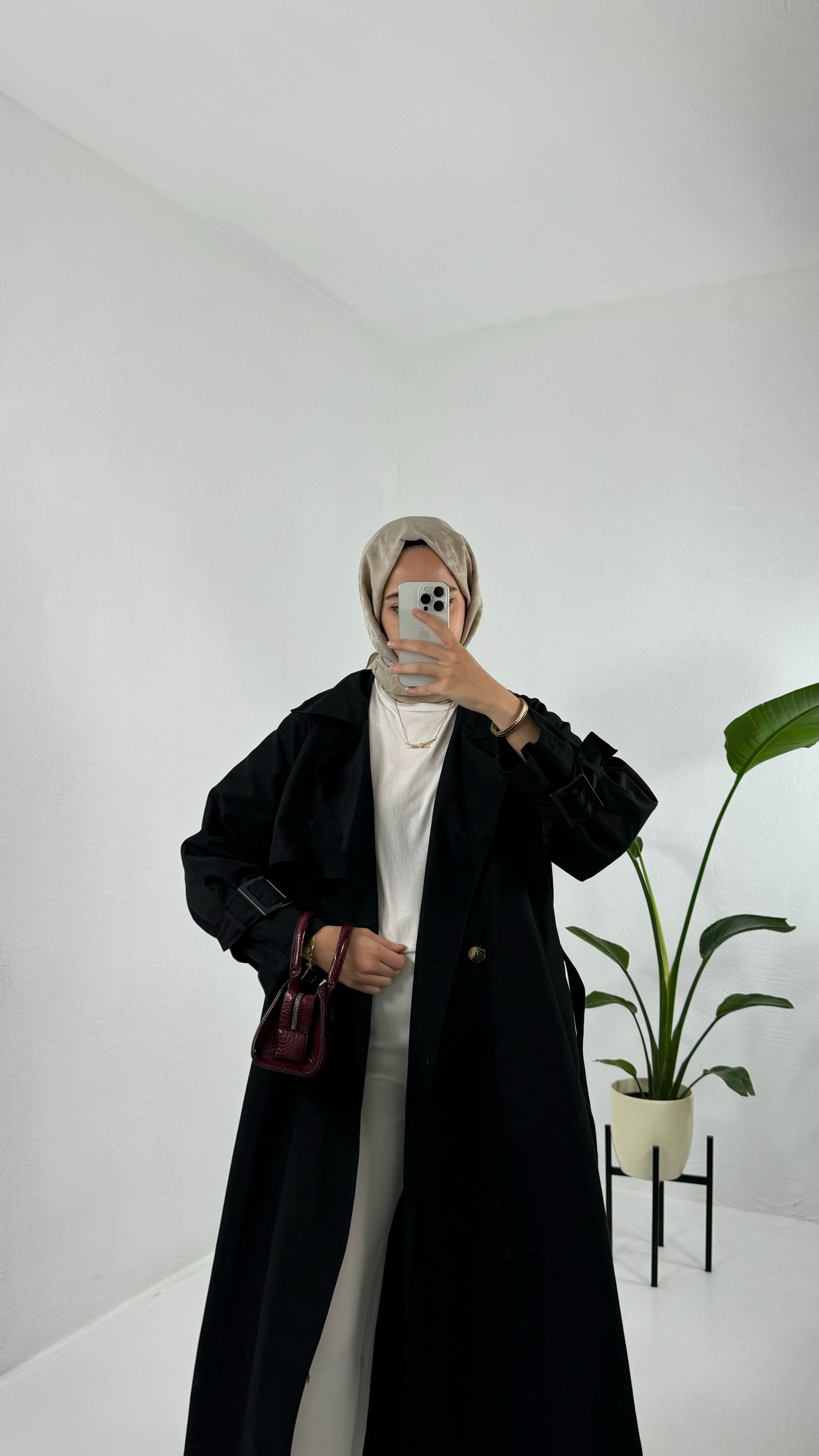 Oversize Trençkot - Siyah